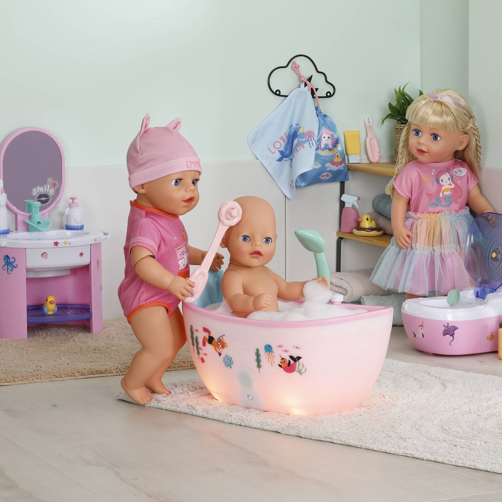 Baby Born Puppen Badewanne mit Licht- u. Soundeffekten; passend für Click & Play BABY born Puppen