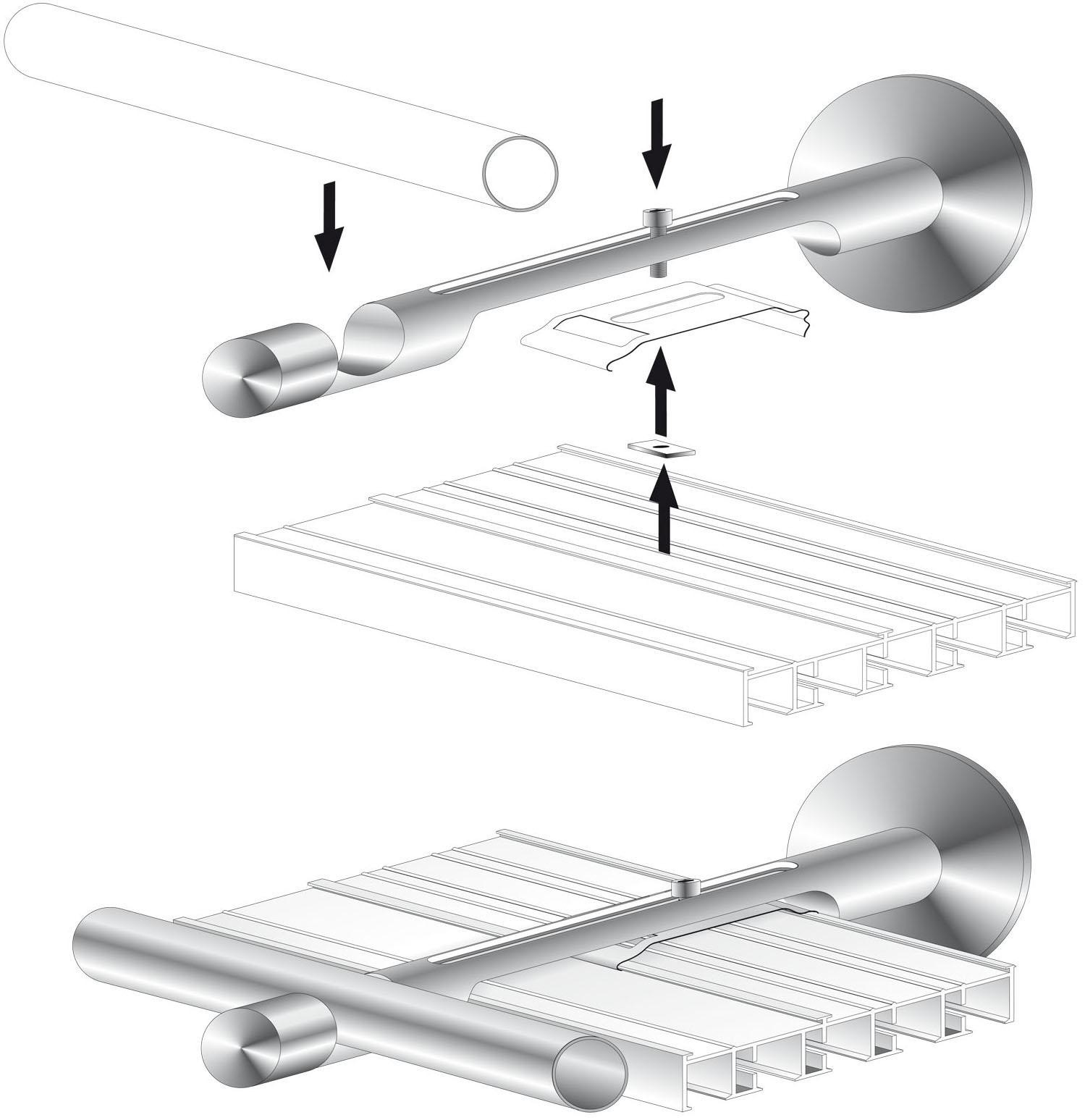 Liedeco Kombiträger, (1 St.), für Ø Flächenvorhangschienen bestellen OTTO bei Gardinenstangen 16 mm und