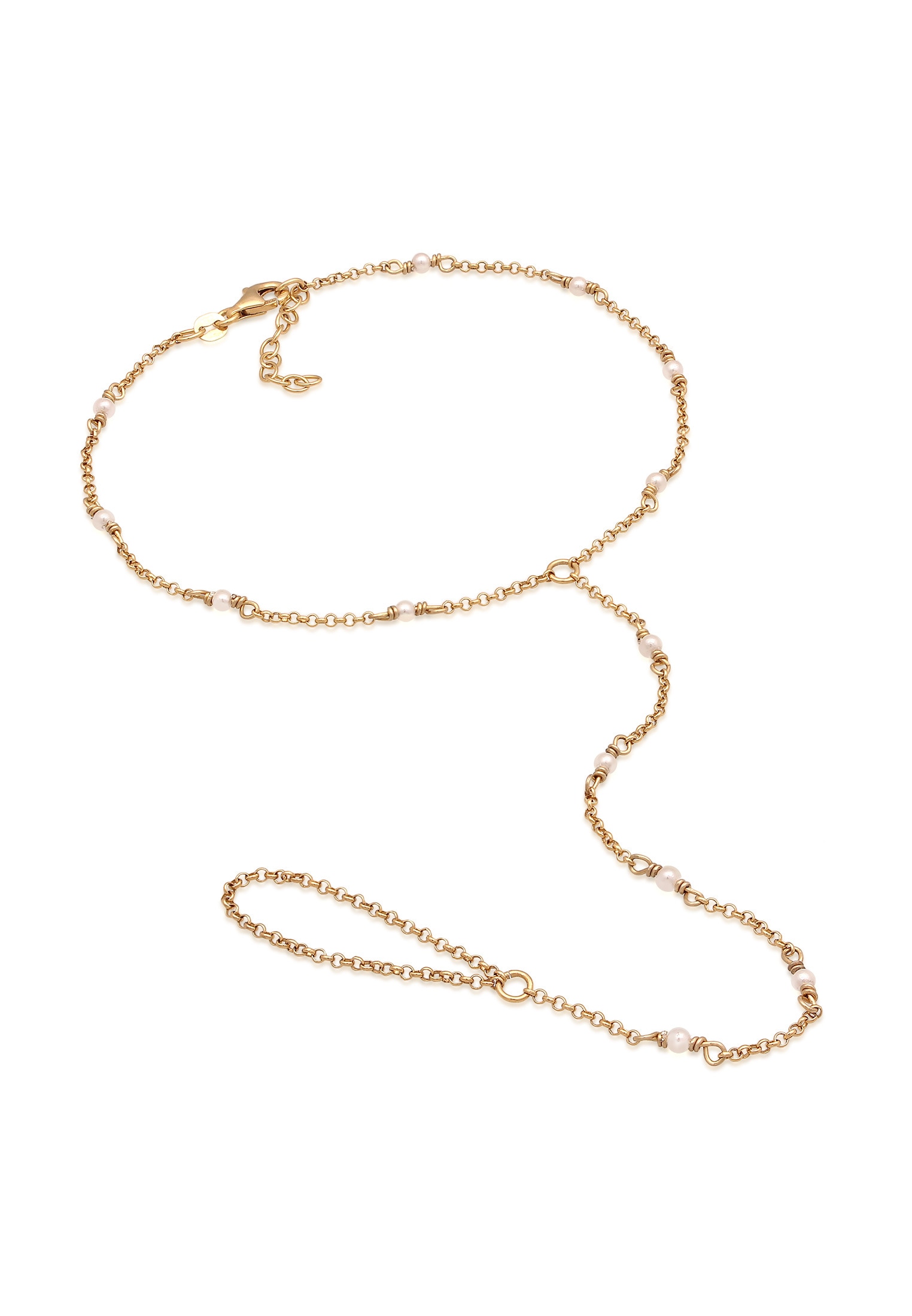 Elli Fußkette »Fußschmuck Muschelkernperle Fuß Chain 925 Sterling Silber«