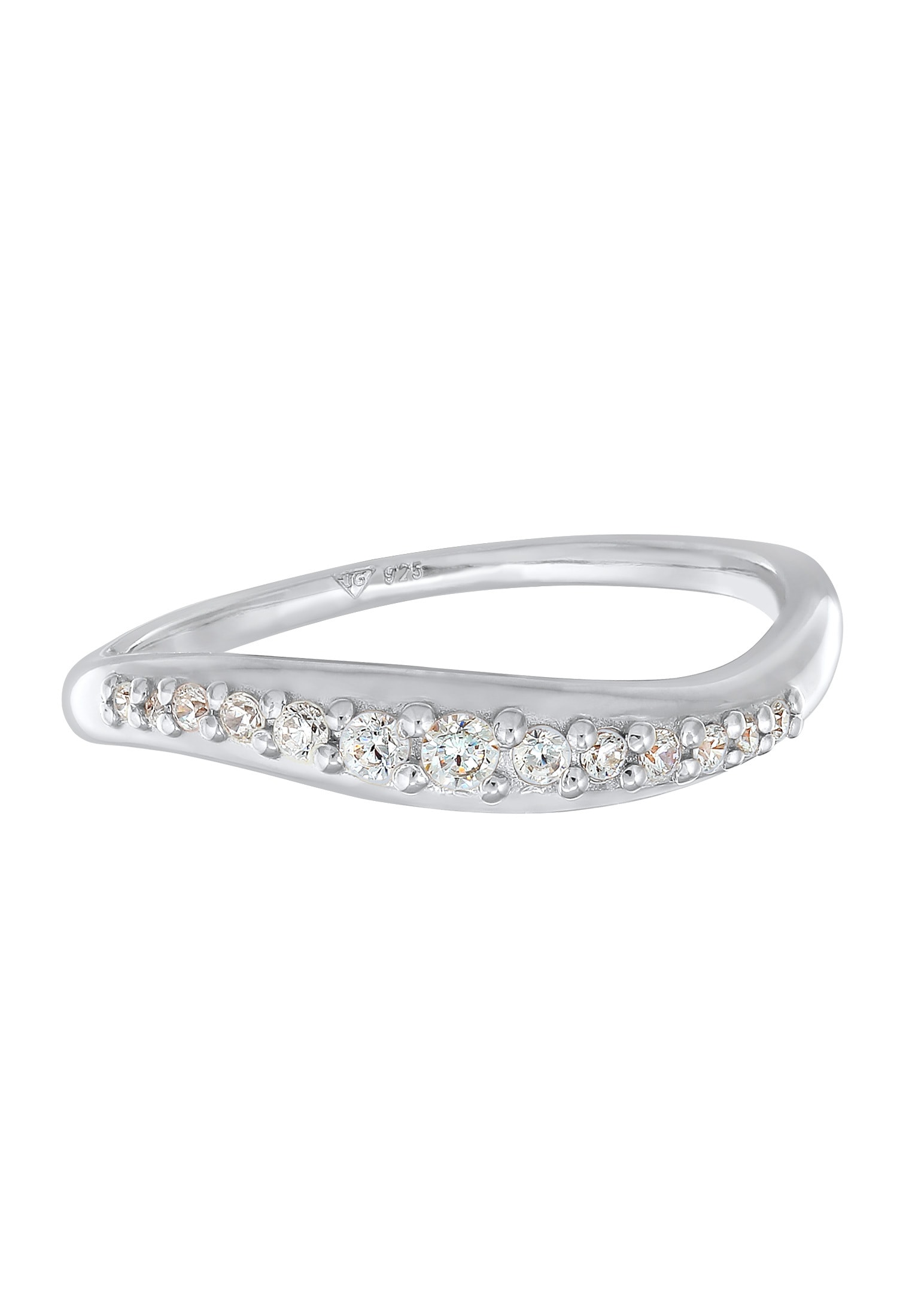 Elli Verlobungsring »Ring Zirkonia Schwungvolles Design 925 Sterling Silber«