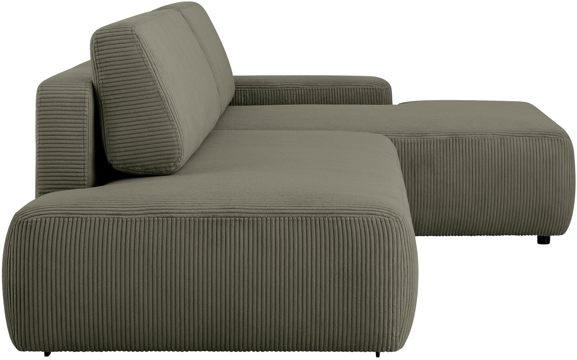 INOSIGN Ecksofa »TORGE, Schlafsofa Cord, Samtvelours u. Strukur fein, Couch in L-Form« Schlaffunktion und Bettkasten, Liegefläche: 210x125 cm, neues Design