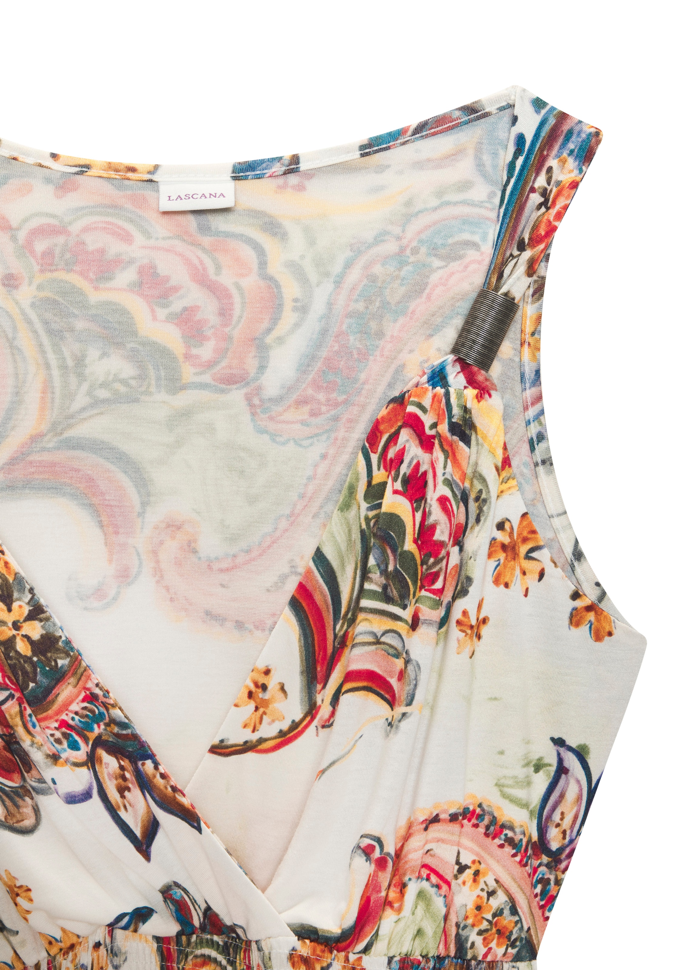 LASCANA Maxikleid, mit buntem Paisleydruck und verstellbarem Ausschnitt, Sommerkleid