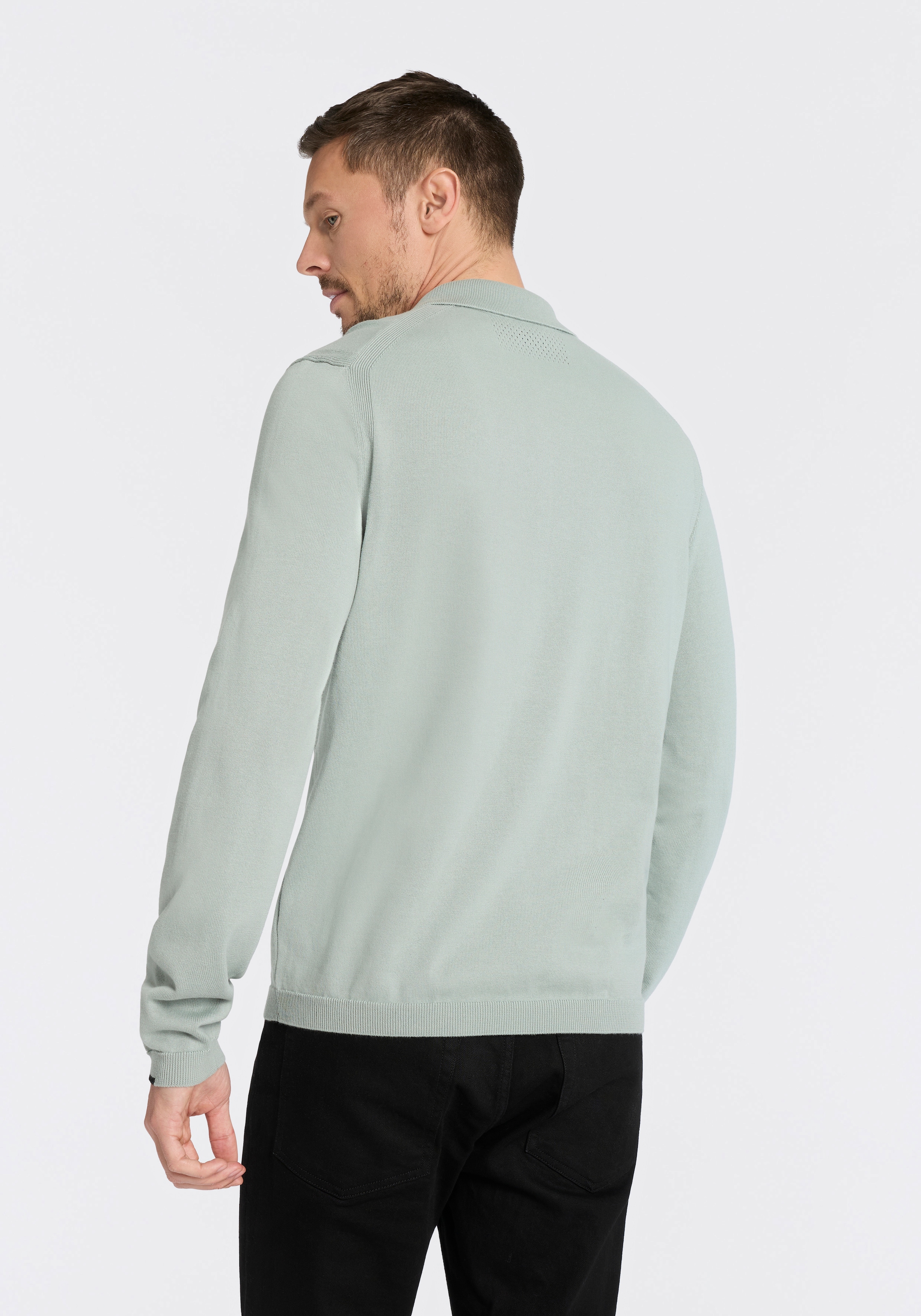 BOSS GREEN Strickpullover »KN Ever-X PL« mit Reißverschluss, regular fit, toniges Logo