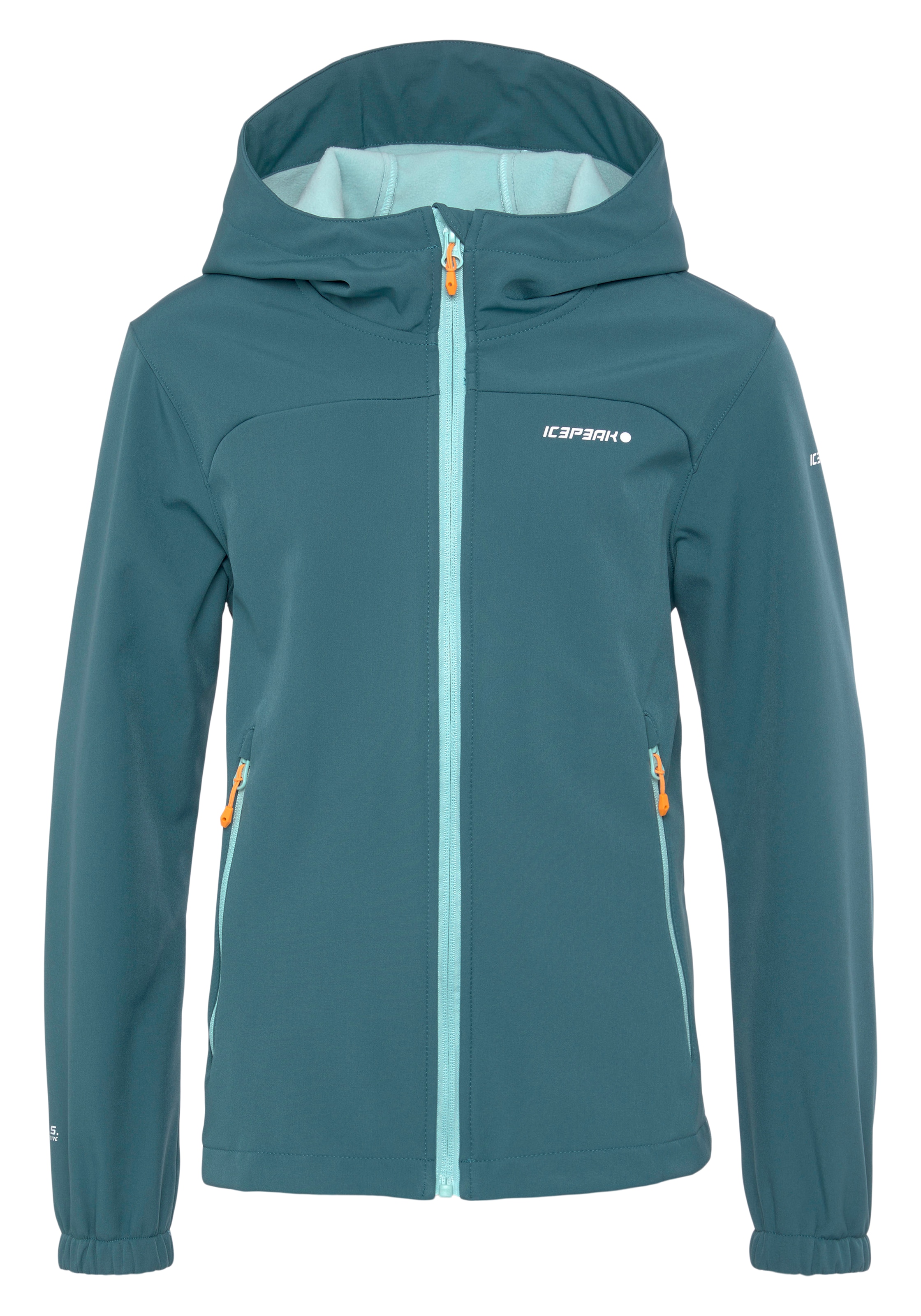 Icepeak Softshelljacke »K SOFTSHELLJACKE KOBRYN«, mit Kapuze, mit modischen  Logoschriftzügen online bei OTTO