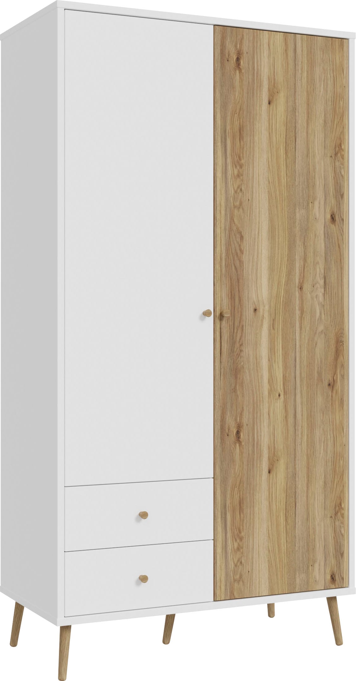 Forte Drehtürenschrank »Harllson in weiß, Größe B/H/T: 104,5 cm x 201,7 cm x 52,2 cm