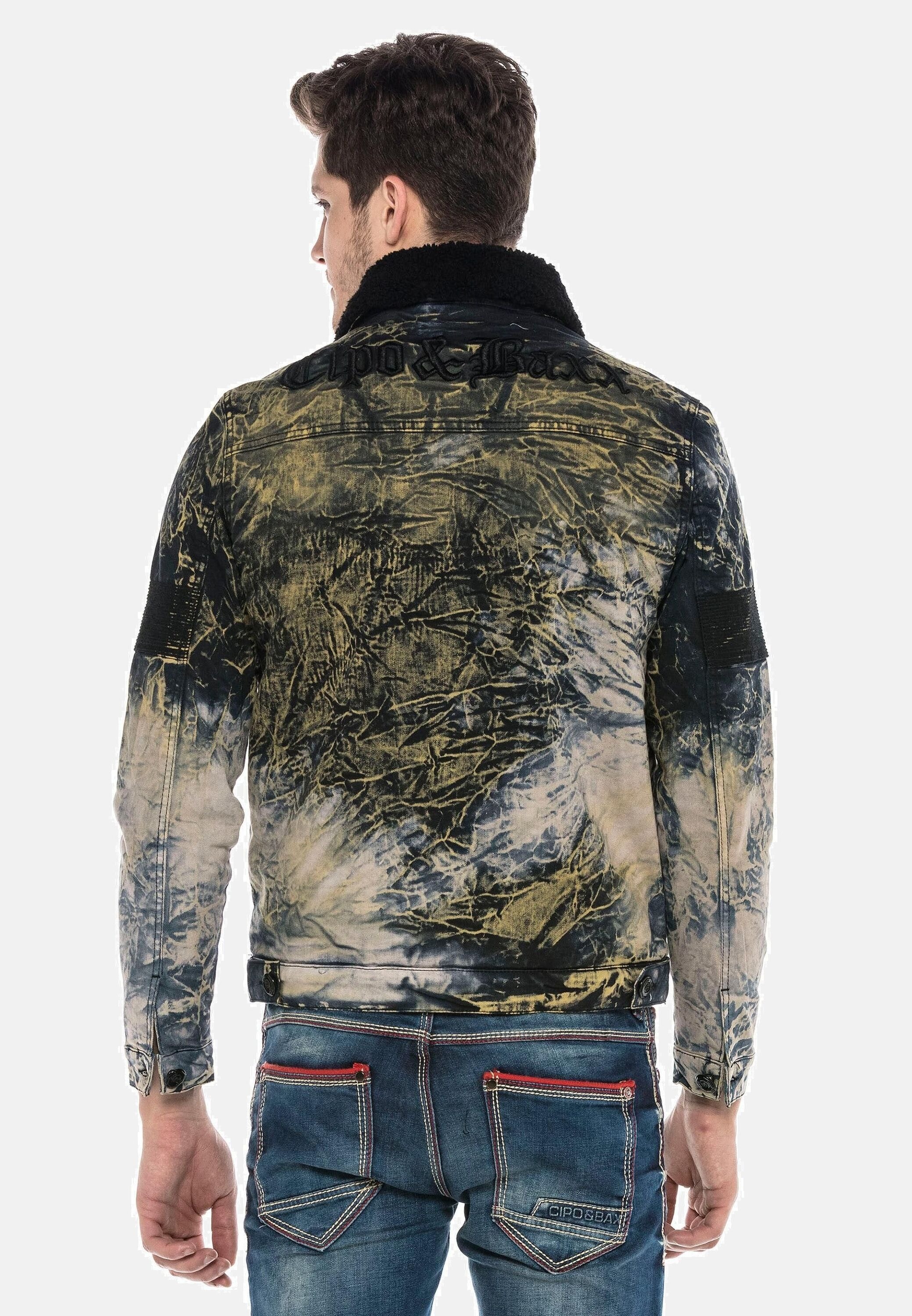 Cipo & Baxx Jeansjacke »Cipo & Baxx Jacke« ohne Kapuze mit Hemdkragen, CJ245