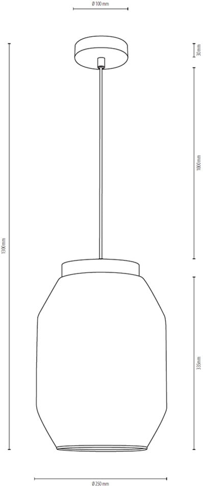 BRITOP LIGHTING Pendelleuchte »Vaso«, 1 flammig, Leuchtmittel E27 | ohne Leuchtmittel-Leuchtmittel wechselbar, Naturprodukt aus Echtholz, Hochwertiger Glasschirm