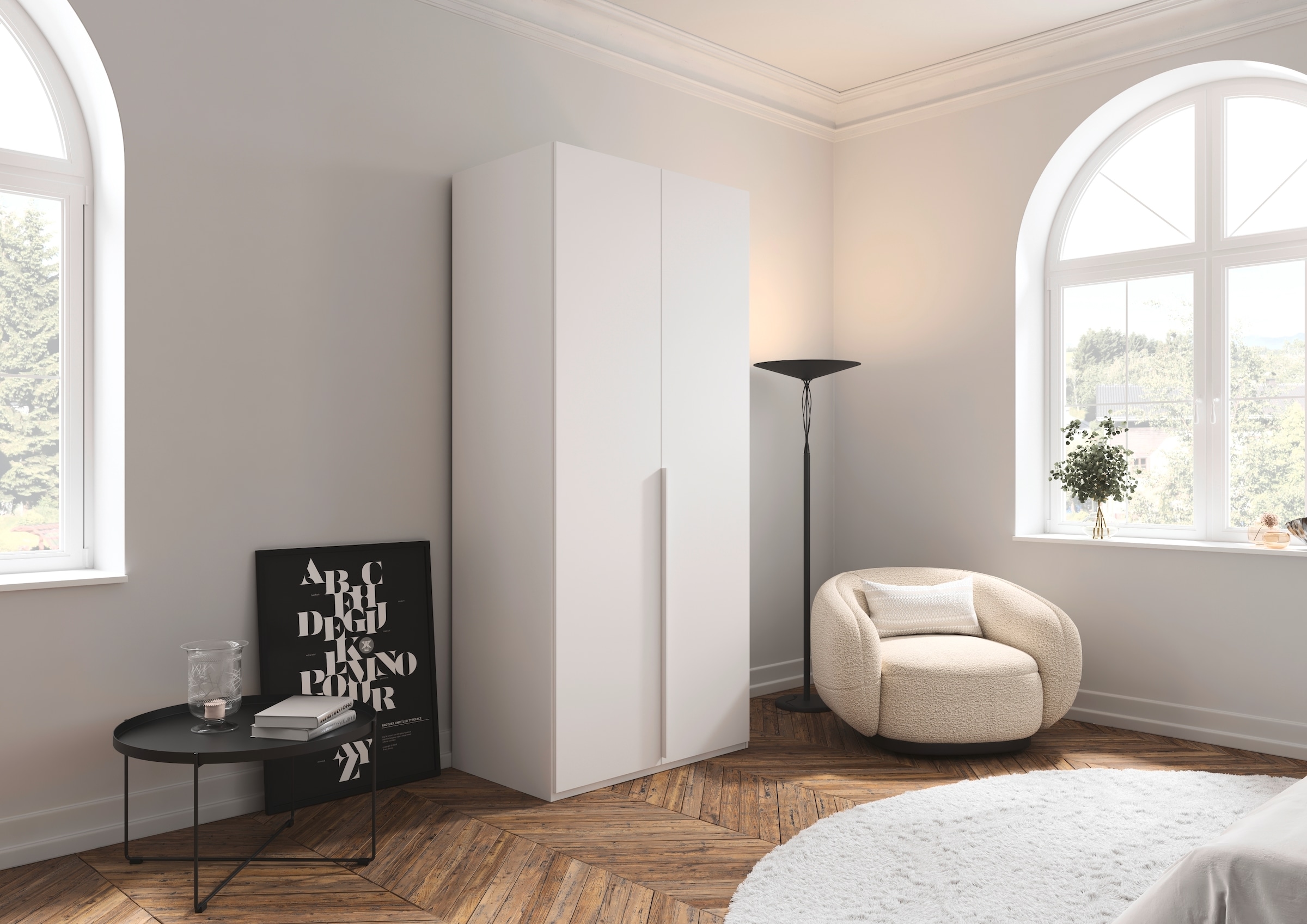 LeGer Home by Lena Gercke Kleiderschrank »Schrank Garderobe Ankleide Schlafzimmer Flur SERINA Eyecatcher« in 6 Breiten, 3 Ausführungen und mit Front Glas oder Dekor MADE IN GERMANY