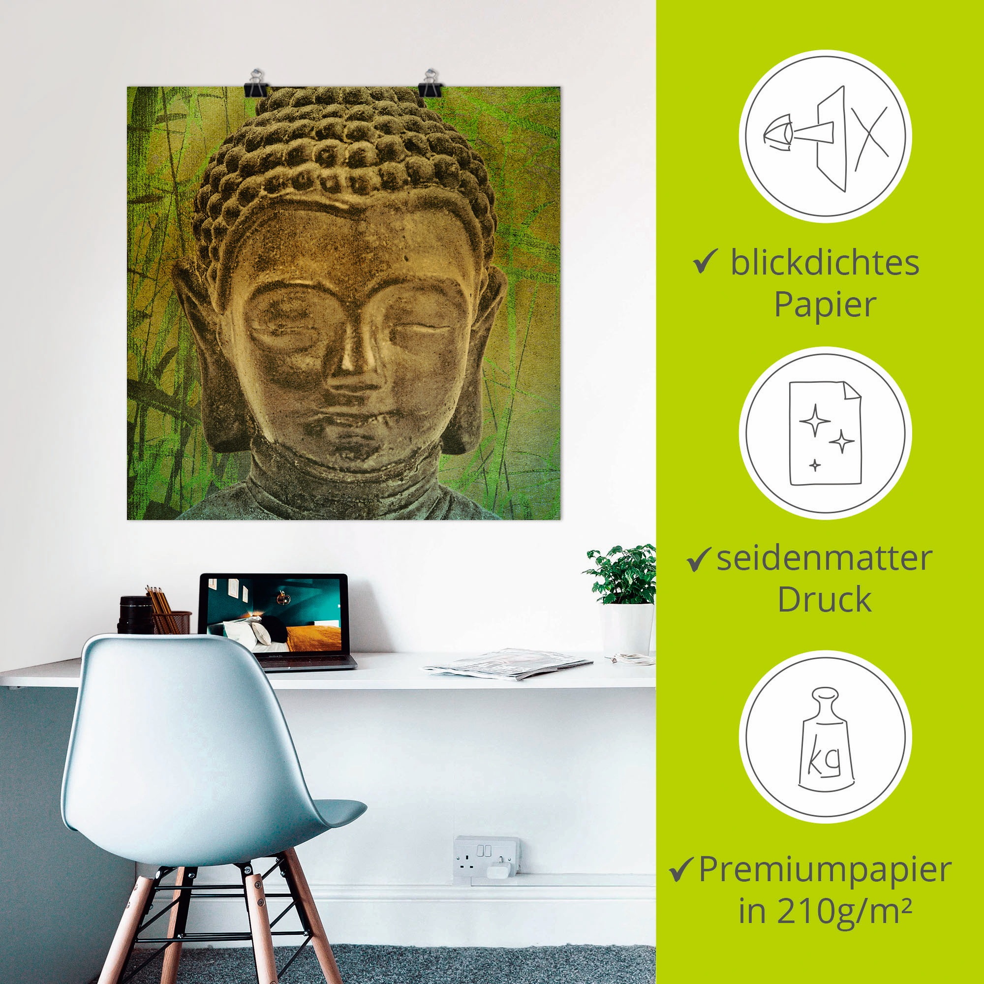 Artland Wandbild »Buddha II«, Religion, (1 St.), als Leinwandbild, Poster in verschied. Größen
