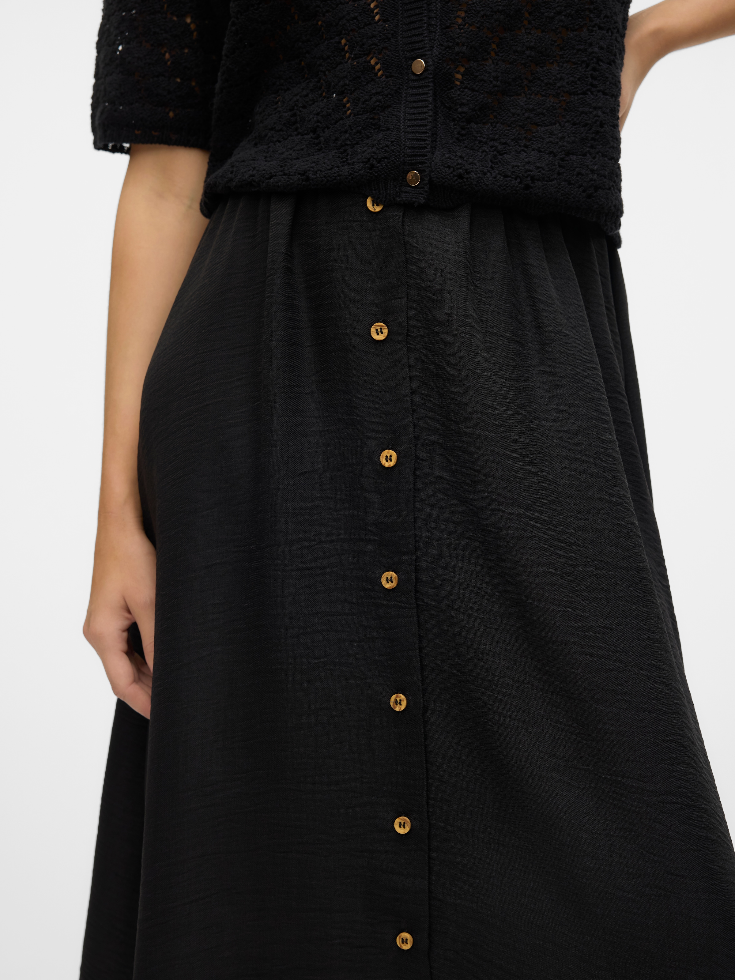 Vero Moda Maxirock »VMMELANEY HW BUTTON CALF SKIRT WVN NOOS«