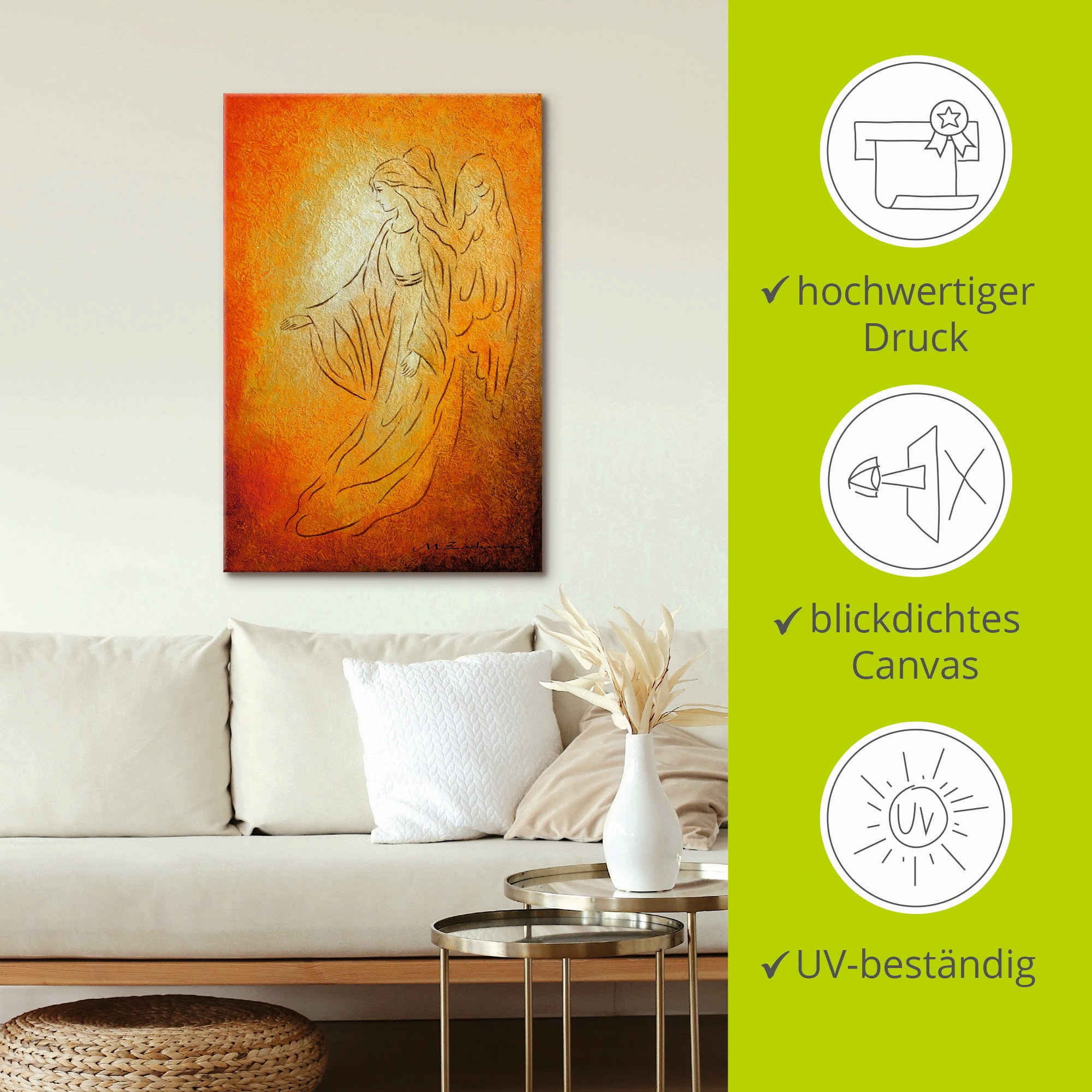 Artland Wandbild »Engel der Heilung - Engelkunst«, Religion, (1 St.), als Alubild, Outdoorbild, Leinwandbild, Poster, Wandaufkleber