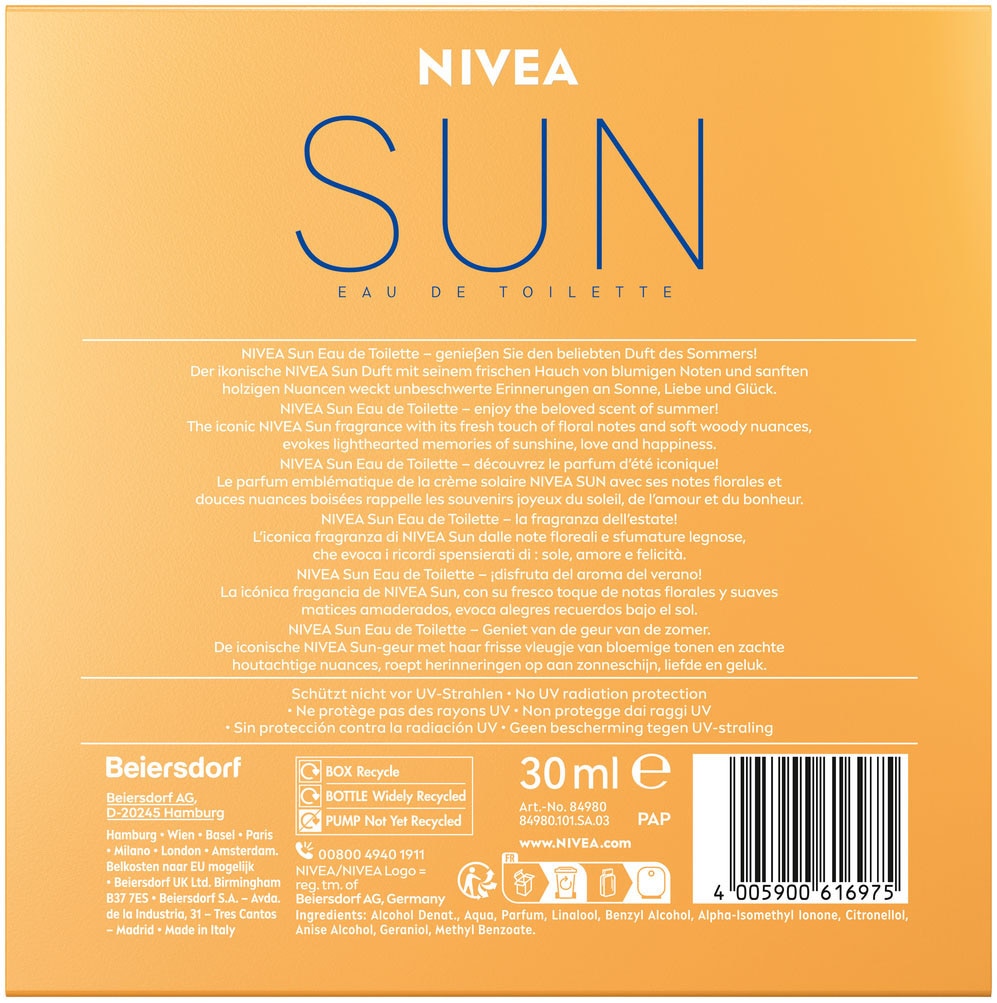 Nivea Eau de Toilette »SUN Eau de Toilette 30ml«