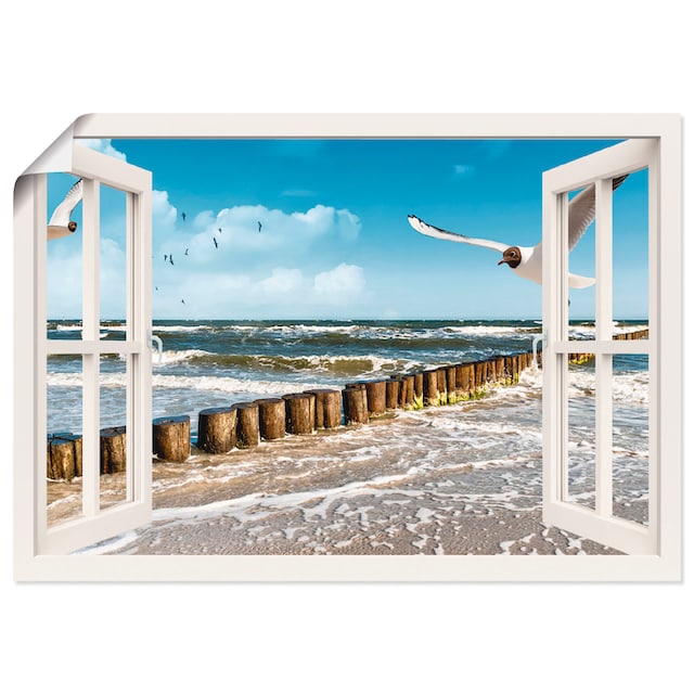 Artland Wandbild »Fensterblick - Ostsee«, Fensterblick, (1 St.), als  Leinwandbild, Poster, Wandaufkleber in verschied. Größen online bei OTTO