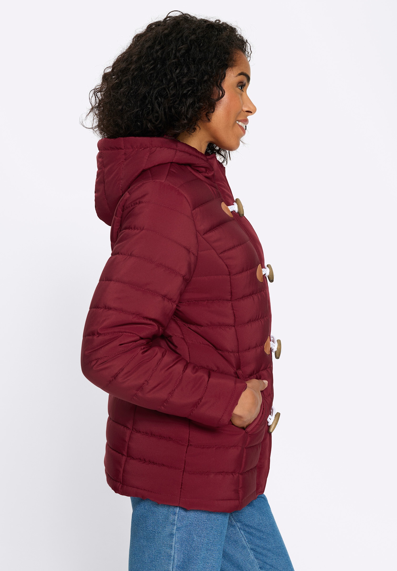 Sieh an! Steppjacke »Steppjacke Steppjacke mit Knebelknöpfen« mit Kapuze
