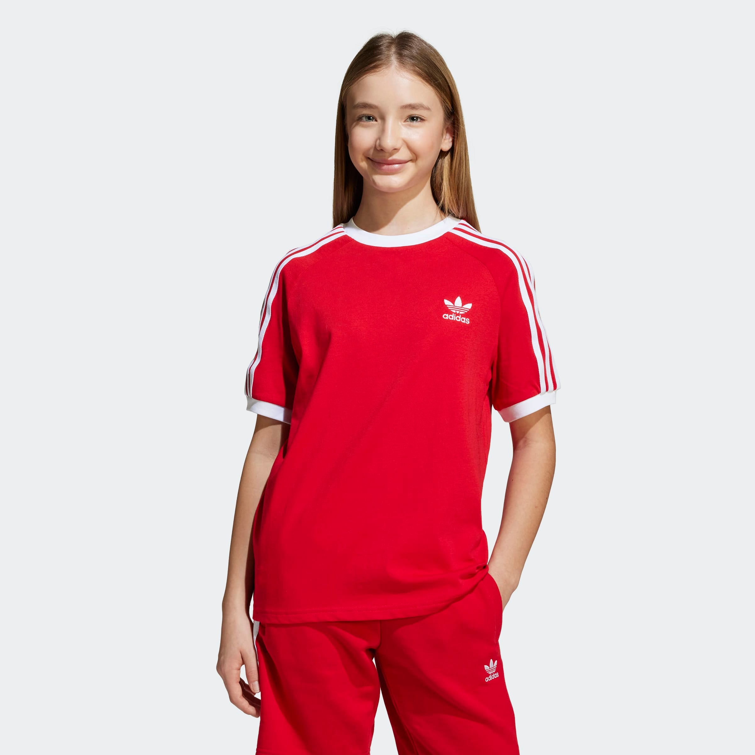 adidas Originals T-Shirt »ADICOLOR 3-STREIFEN KIDS« sportlicher Stil, mit kurzen Ärmeln, für Kinder, aus Baumwolle