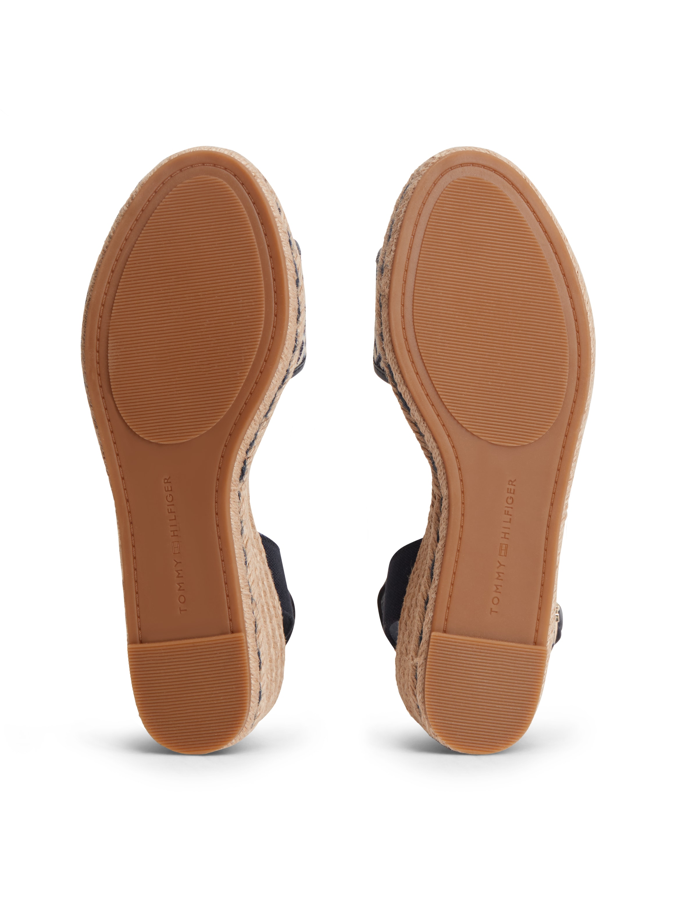 Tommy Hilfiger Keilsandalette »TH MID ESPAD WEDGE JACQUARD«  Sommerschuh, Riemchensandale mit kontrastreicher TH-Stickerei