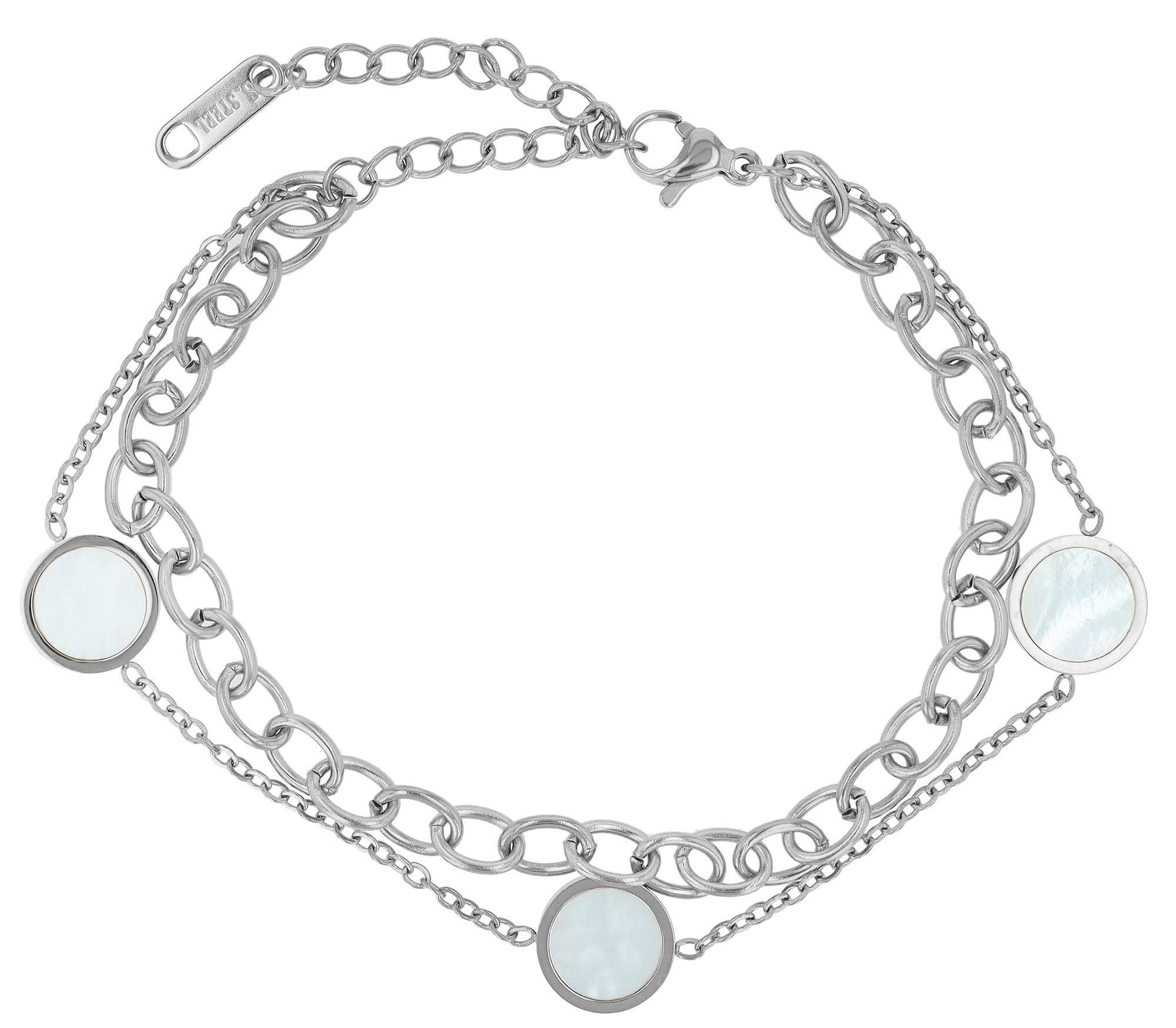 Adelia´s Armband »Damen Armband aus Edelstahl mit Perlmutt 17 cm«