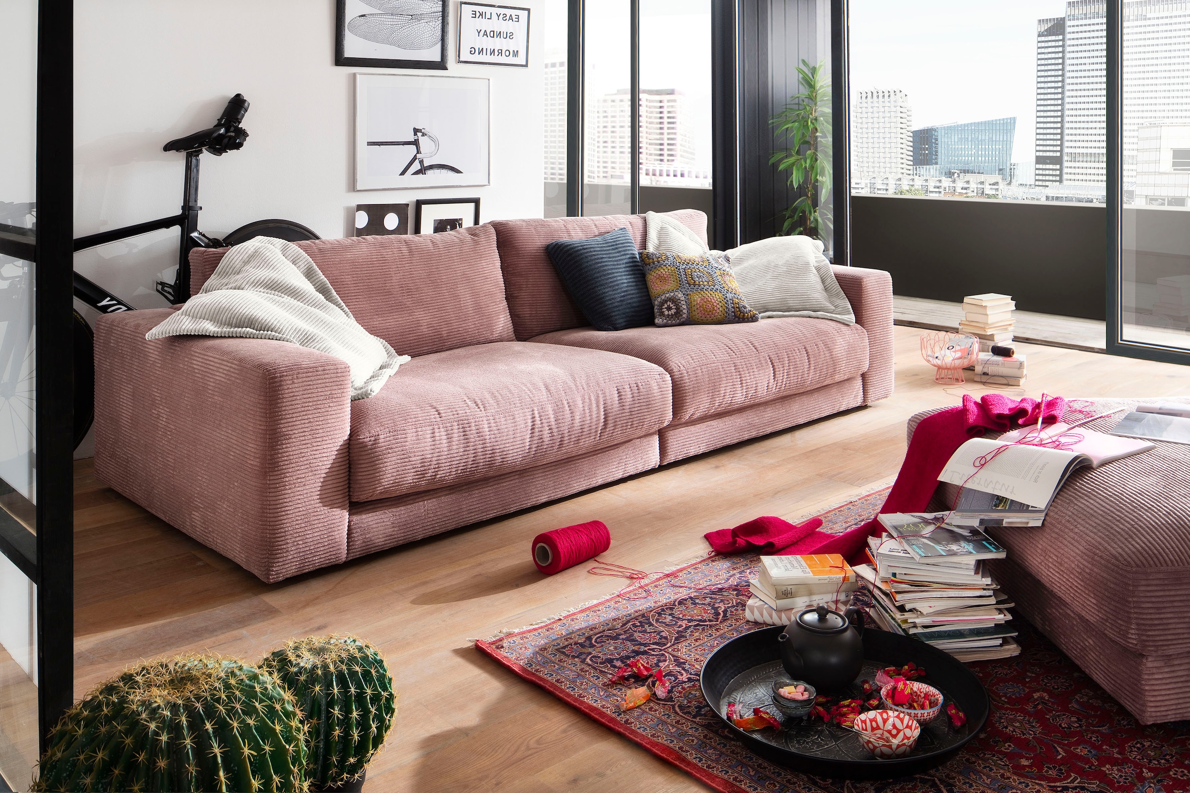 3C Candy Big-Sofa »Enisa, legere Polsterung B/T/H: 290/127/85 cm«, Zeitloses und stylisches Loungemöbel, in Fein- und Breitcord