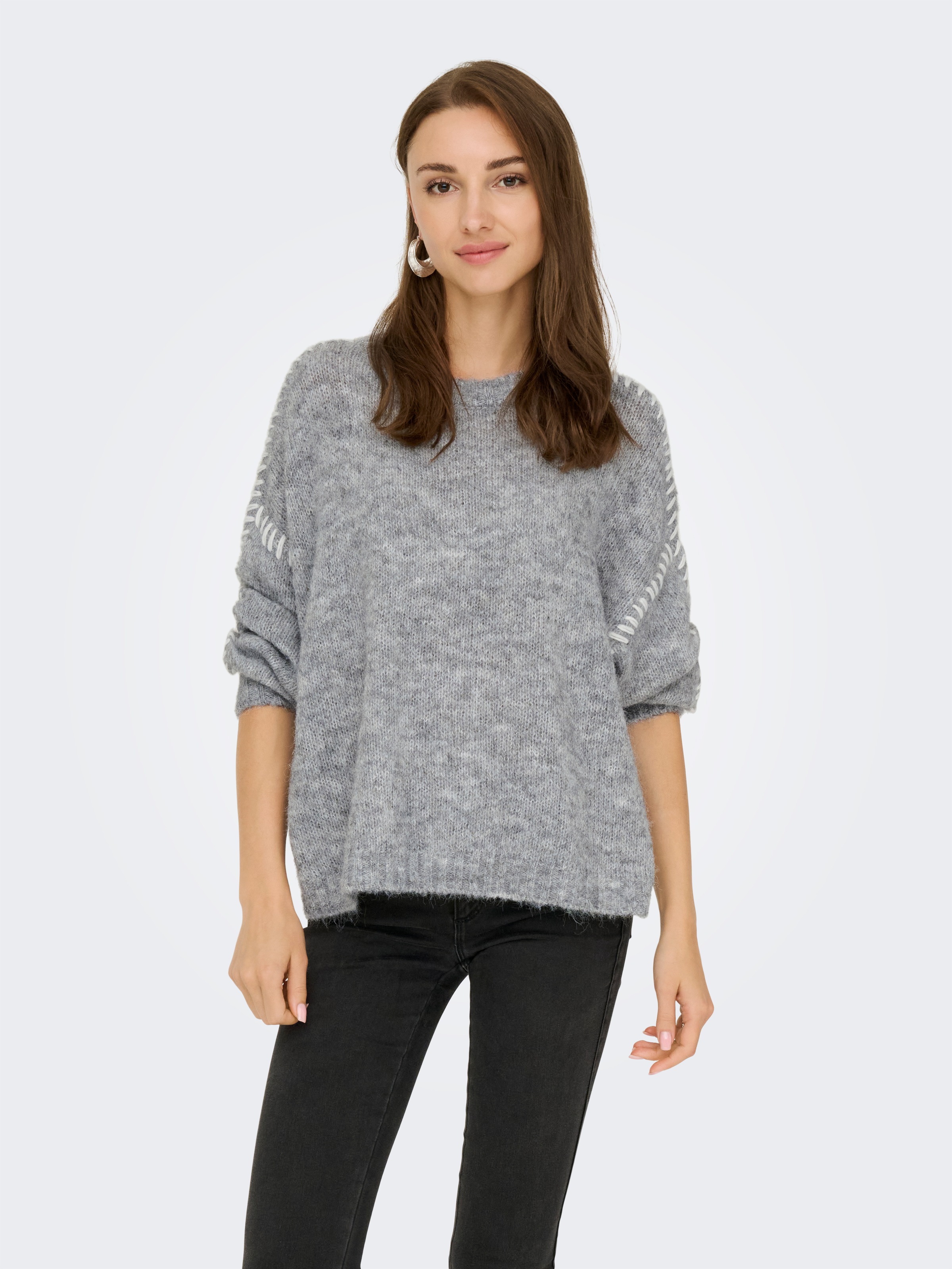 JDY Rundhalspullover »JDYZOEY LIFE L/S ON STITCH PULL KNT NOOS« mit dekorativen Ziernähten