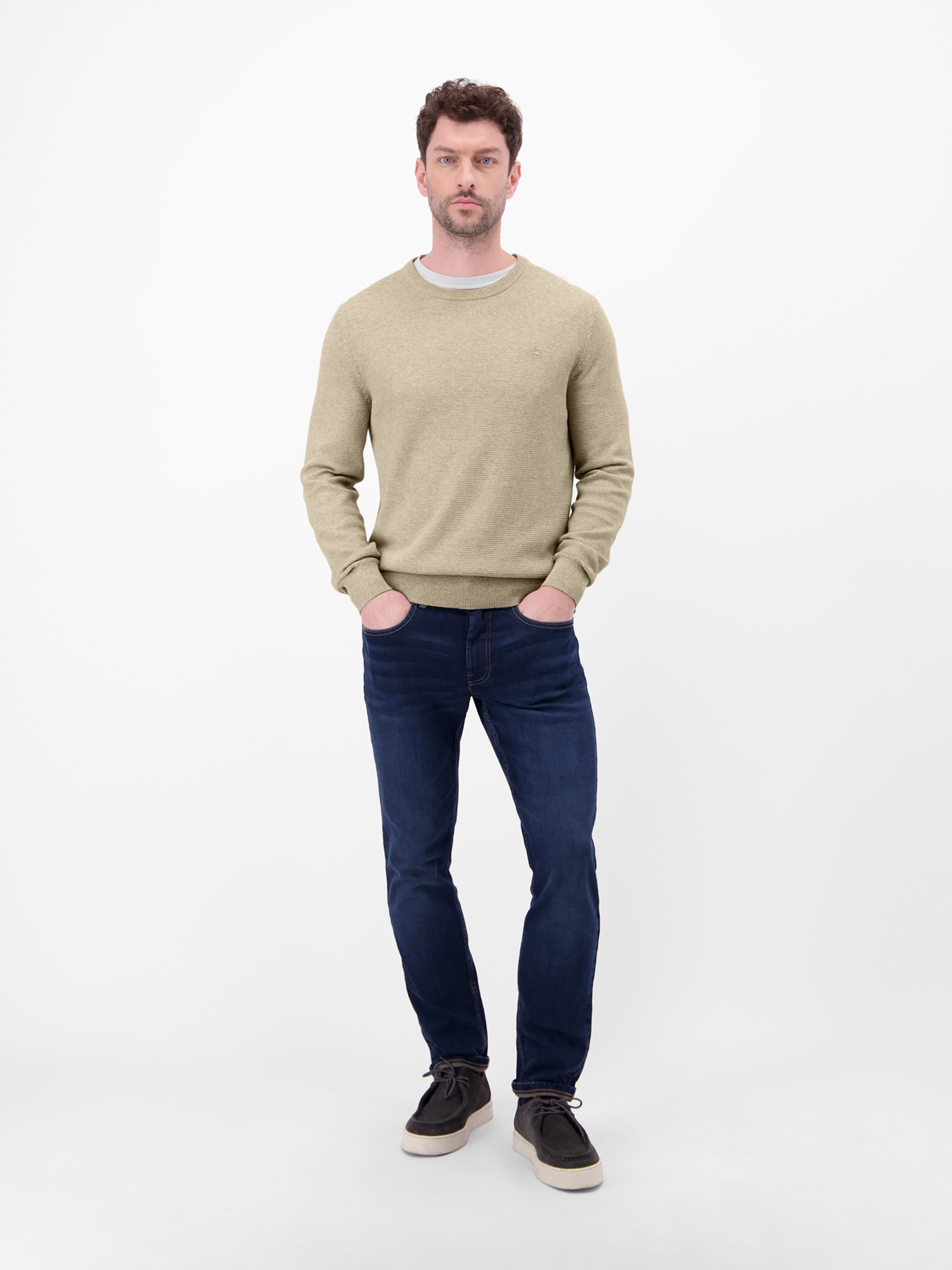 LERROS Strickpullover »Herren Strickpullover in Twist-Struktur« Rundhalsausschnitt, weicher Stoff, langärmlig, normale Passform