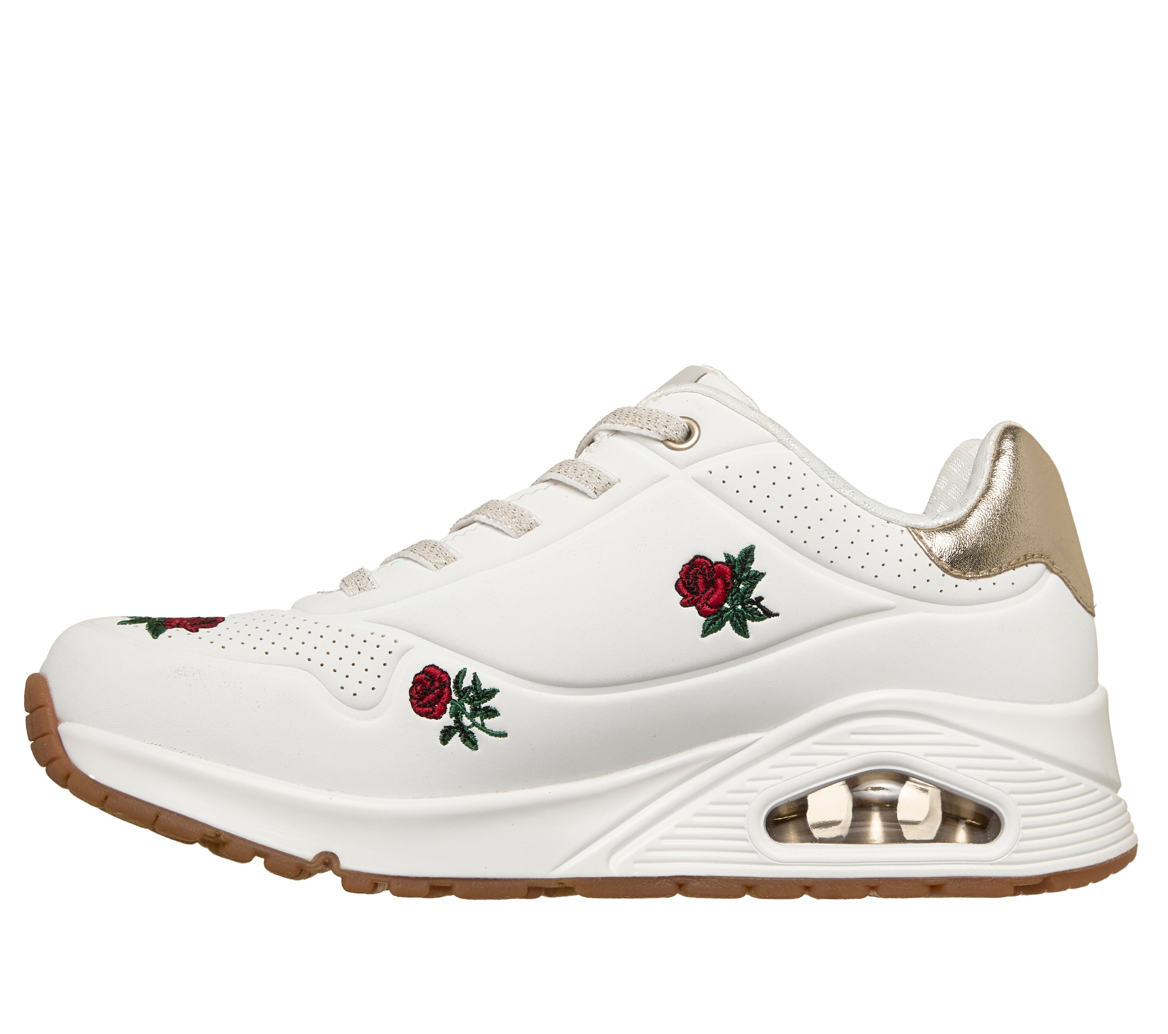 Skechers Sneaker »UNO-CHAMPAGNE & ROSES«  Freizeitsneaker, Halbschuh mit Rosen-Stickerei