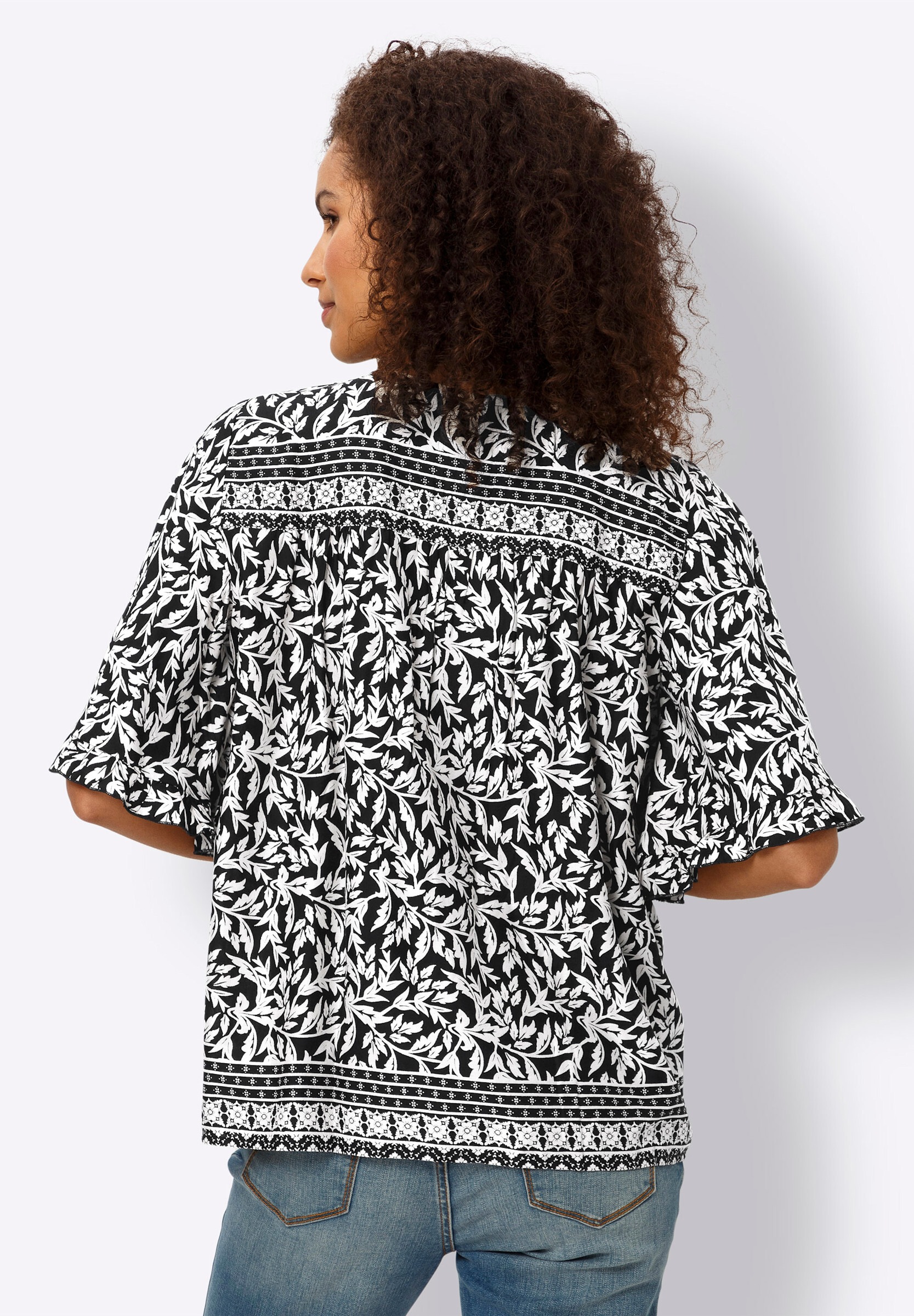 heine Rüschenbluse »Druckbluse Druckbluse mit Blumen-Druck«