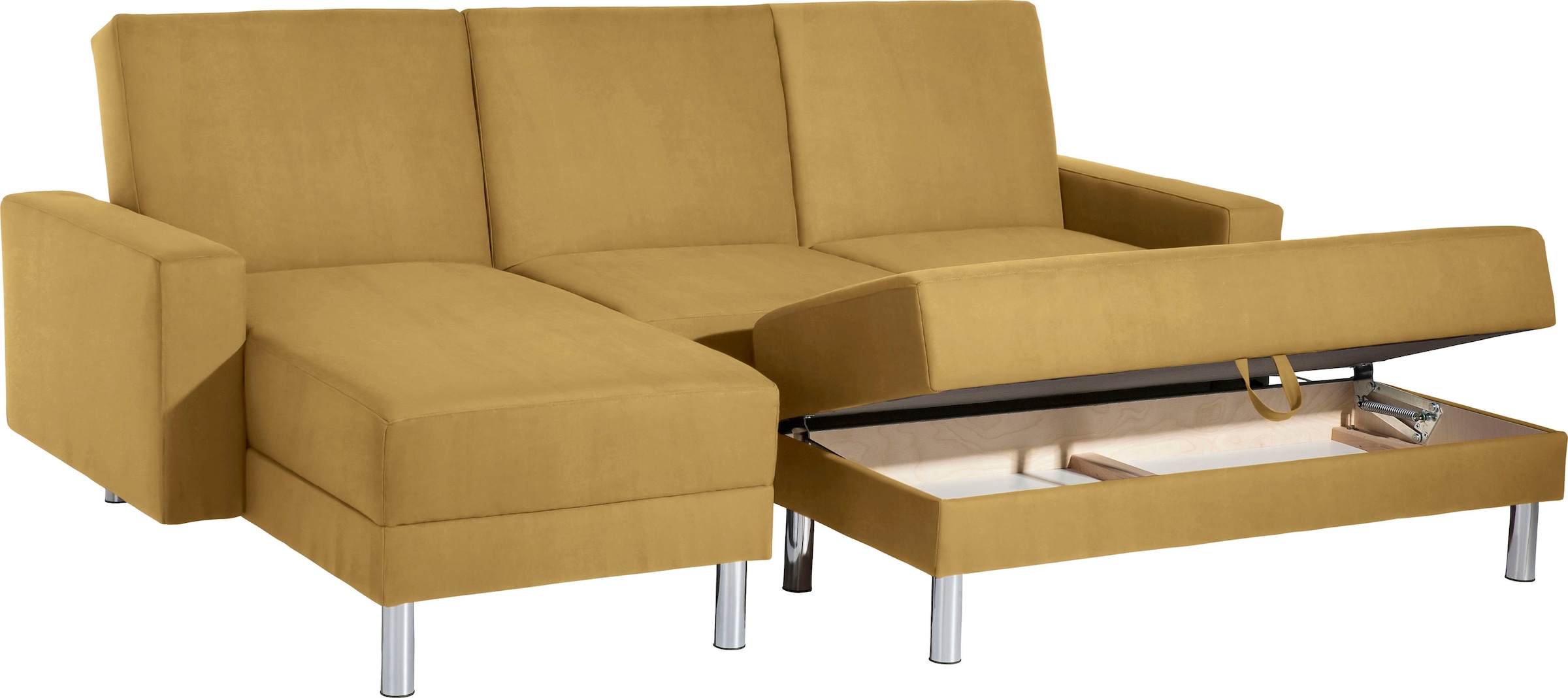 Max Winzer® Schlafsofa »Just Fresh modernes kubisches Sofa, Rückenverstellung für Sitzkomfort«, Recamiere links oder rechts montierbar, elegante Metallfüße