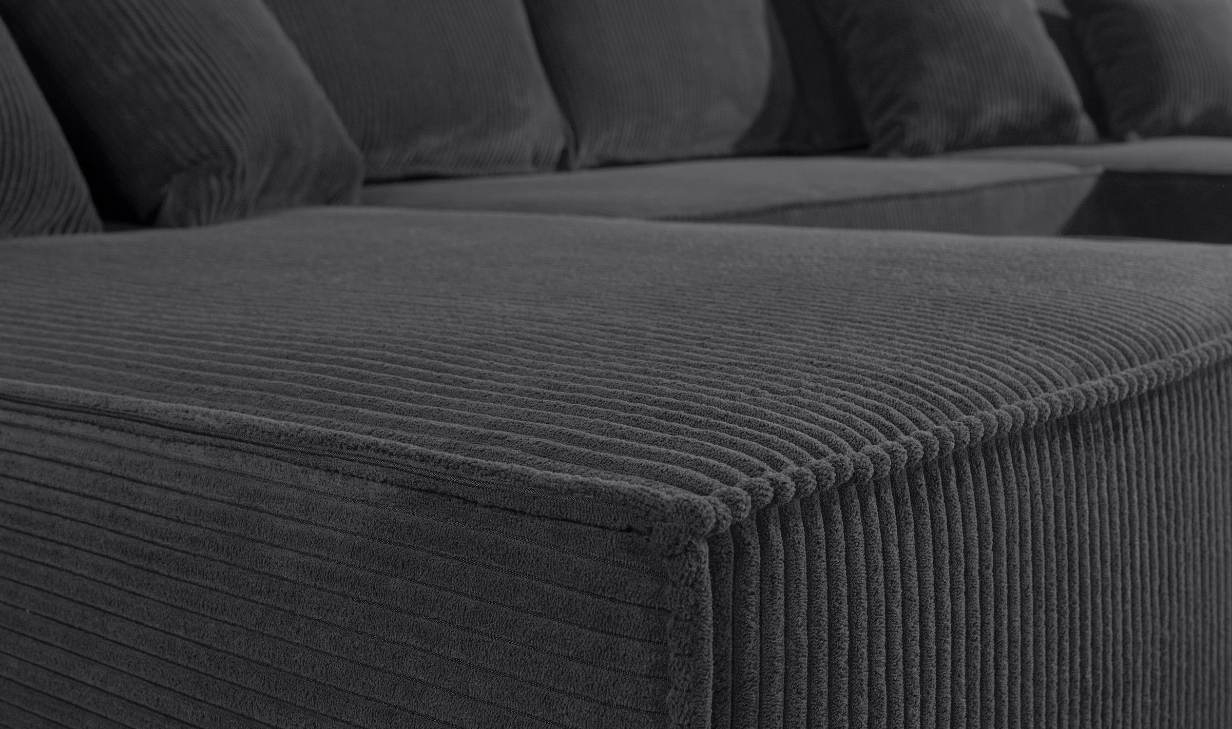 COLLECTION AB Wohnlandschaft »Manhattan U-Form, B: 313 cm, in Breit- oder Normalcord« mit Bettfunktion, Bettkasten & Zierkissen, Federkern