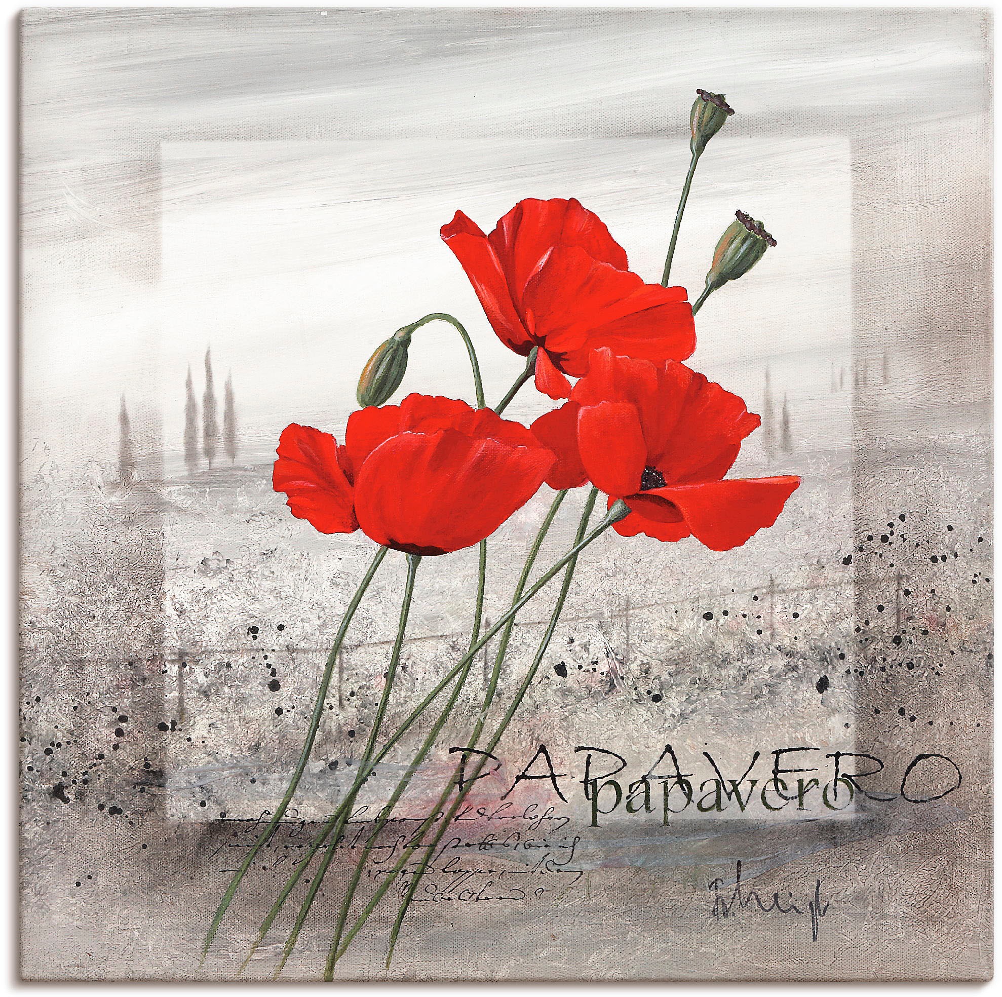 Artland Wandbild »Mohnblumen«, Blumen, (1 St.), in vielen Größen & Produktarten -Leinwandbild, Poster, Wandaufkleber / Wandtattoo auch für Badezimmer geeignet