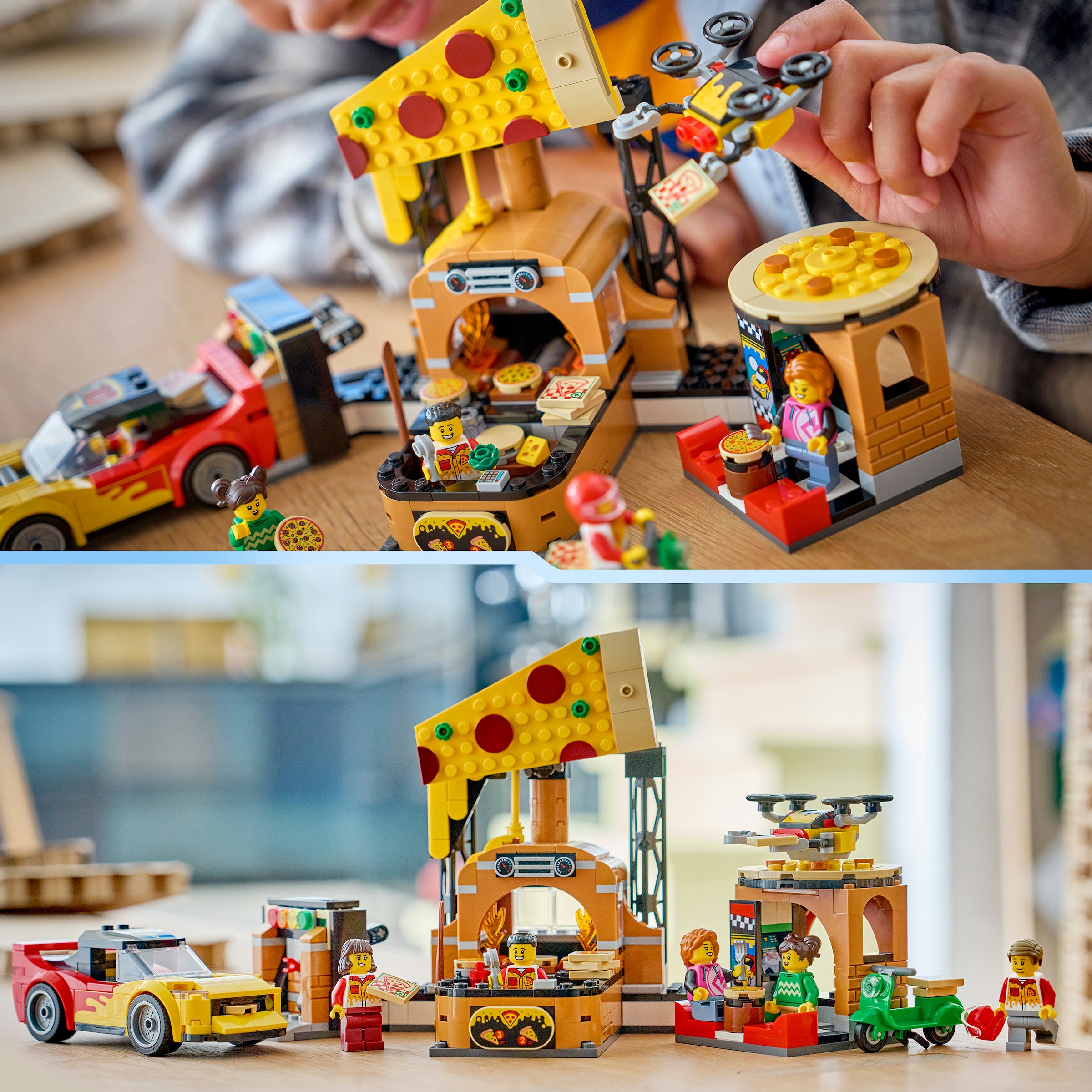 LEGO® Konstruktionsspielsteine »Pizza-Liefererlebnis mit Fahrzeugen (60496), LEGO City« Made in Europe