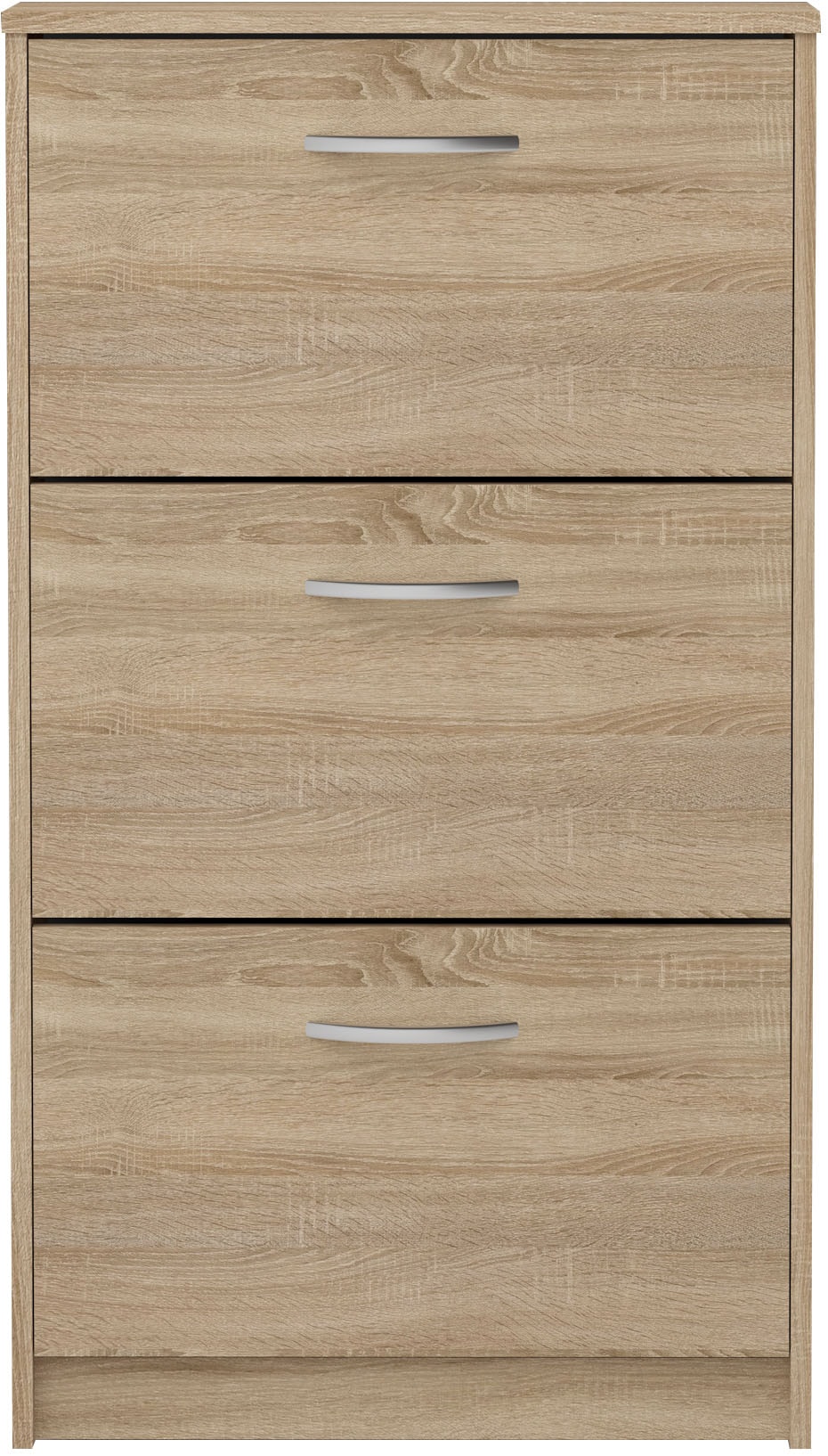 FMD Schuhschrank »Step 3«, Breite 58,5 cm, Tief 17 cm, mit 3 Klappen, Schuhkipper