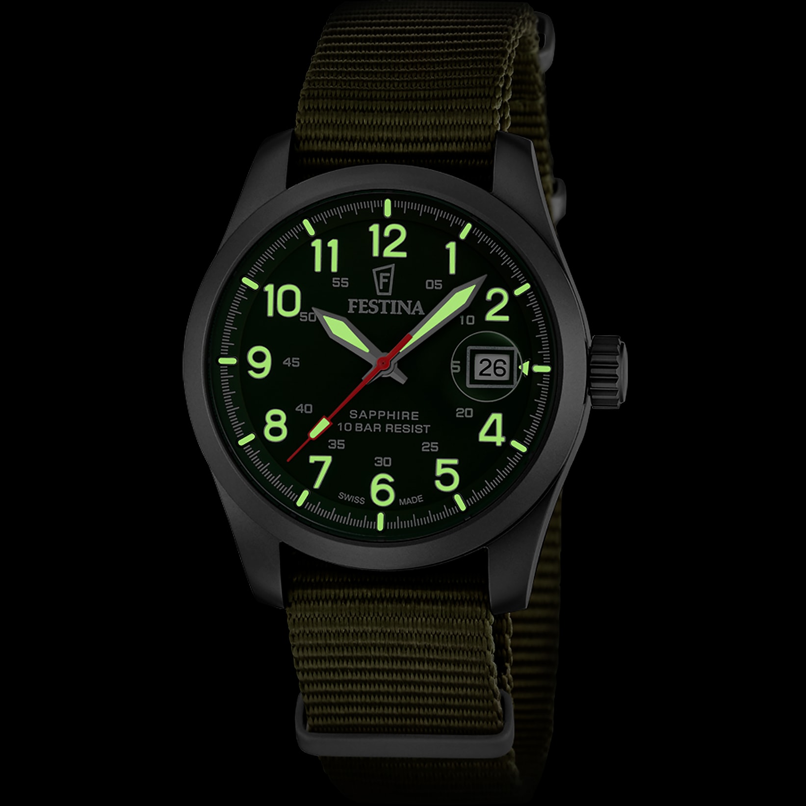 Festina Quarzuhr »Field Watches« Armbanduhr, Damenuhr, Herrenuhr, Swiss Made, analog, Tag