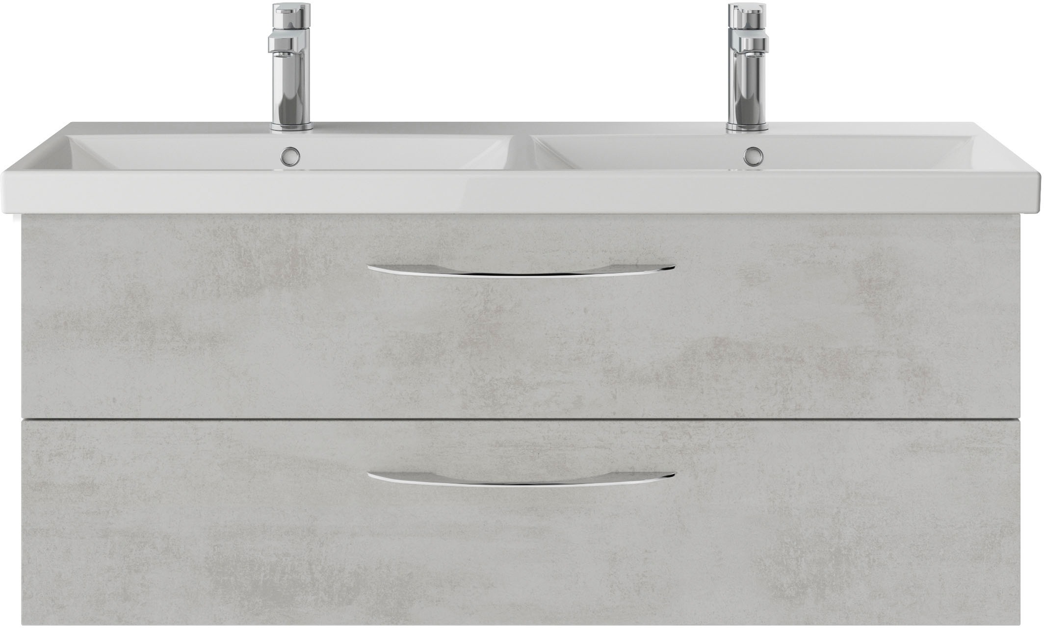 Saphir Badmöbel-Set »Serie 4035 2-teilig, Keramik-Doppelwaschtisch mit LED-Spiegel«, (Set), Doppel-Waschplatz inkl Türdämpfer, 120 cm breit, 2 Schubladen