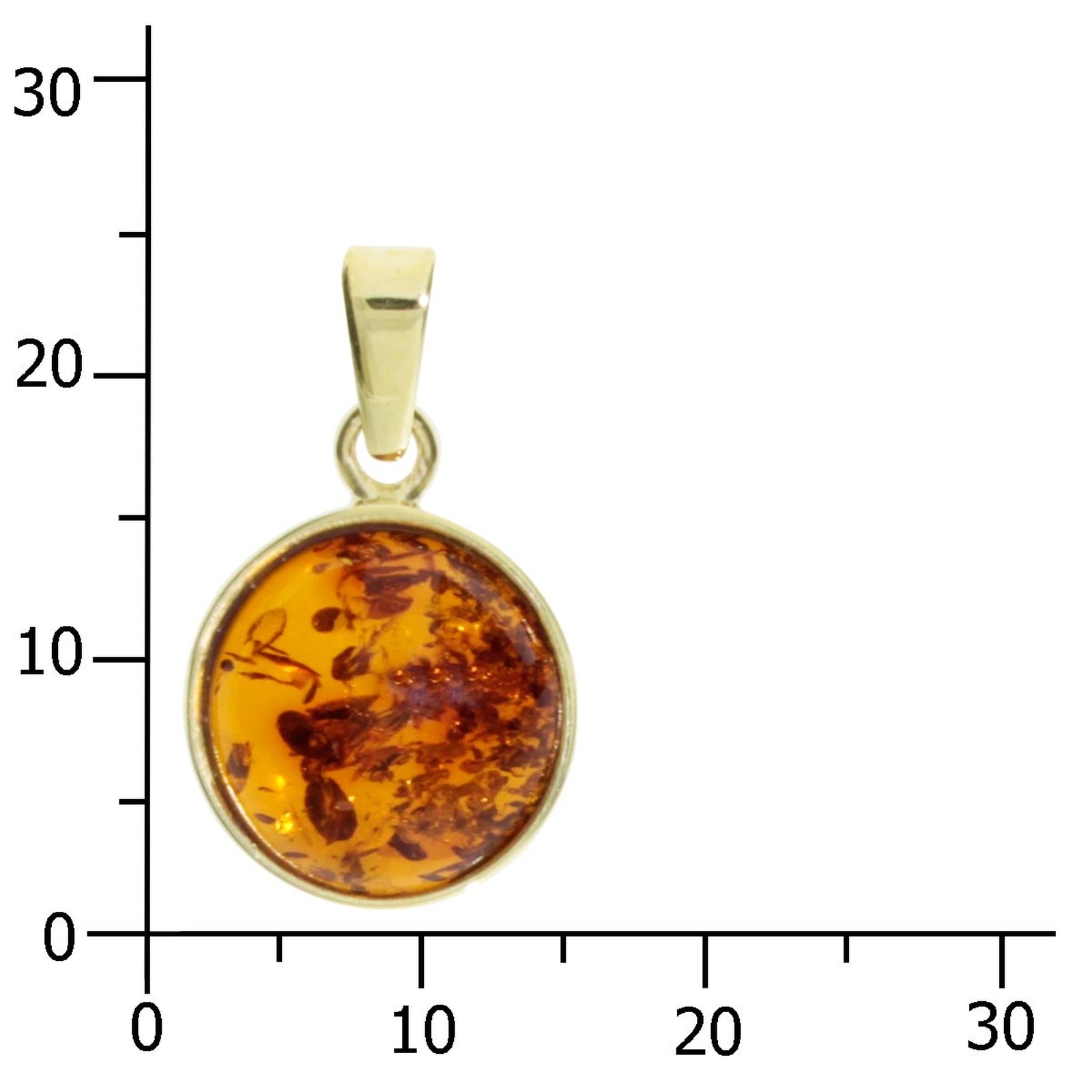OSTSEE-SCHMUCK Kettenanhänger »- Classic 12 mm rund - Gold 333/000 - Bernstein«