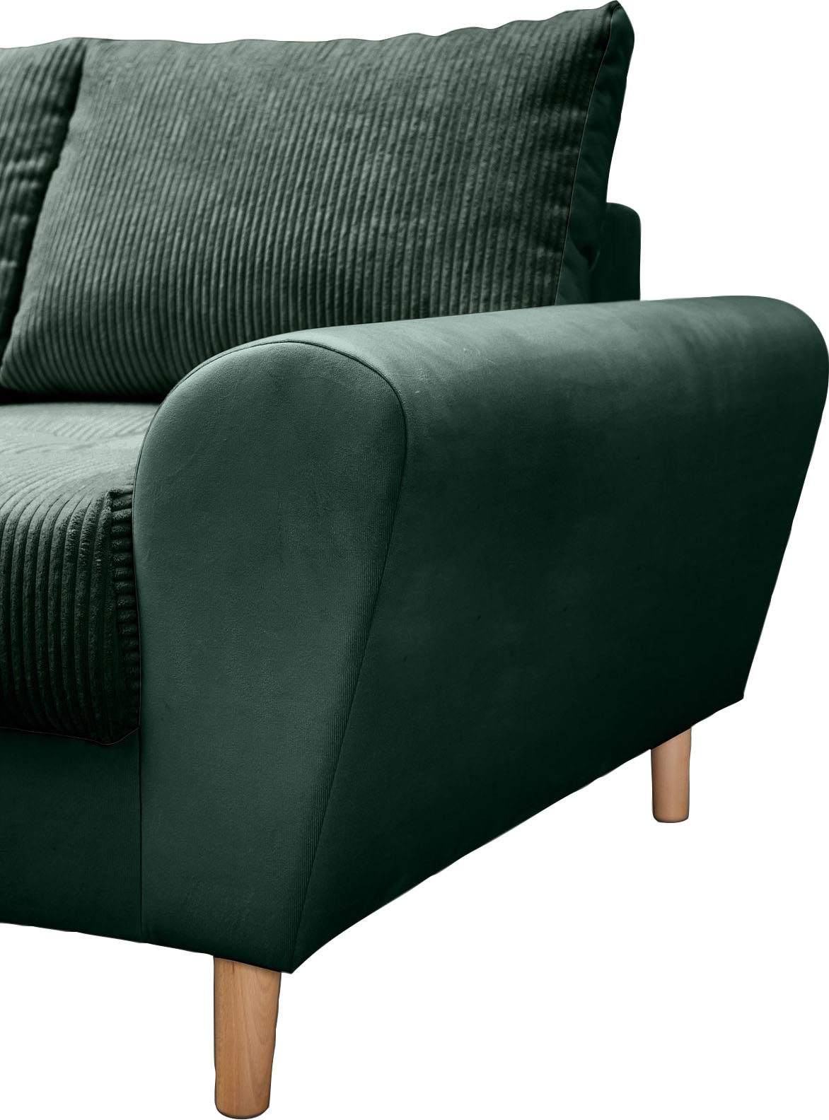 Home affaire Ecksofa »Rice L-Form«, (Set, mit Hocker), mit Bonnellfederkern, Hocker & Kissen, Ottomane beidseitig montierbar