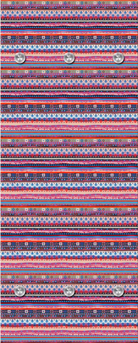 Queence Garderobenleiste »Streifen quer« mit 6 Haken in bunt, Größe B/H/T: 50 cm x 120 cm x 10 cm