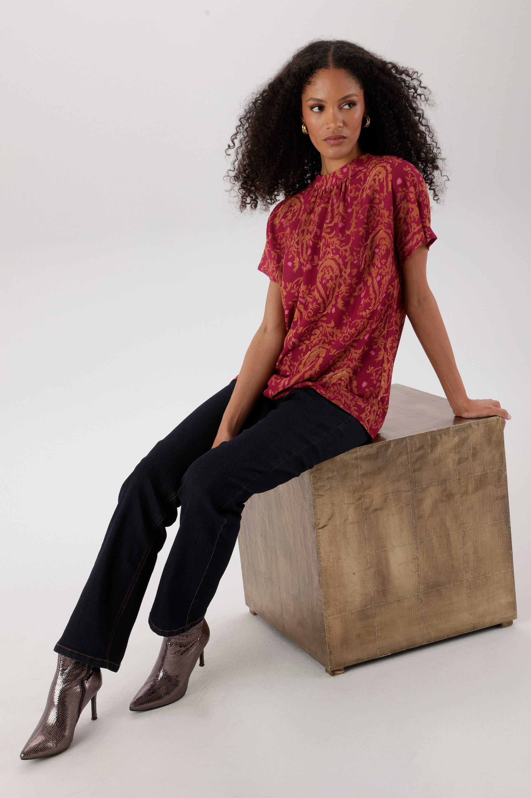 Aniston SELECTED Kurzarmbluse in extra weiter Form - NEUE KOLLEKTION
