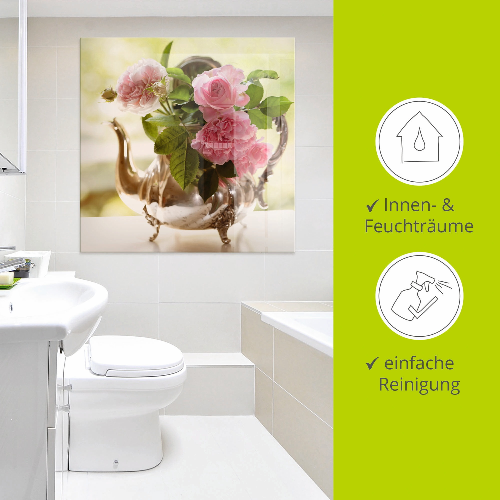 Artland Glasbild »Rosen Romance«, Blumen, (1 St.), in verschiedenen Größen