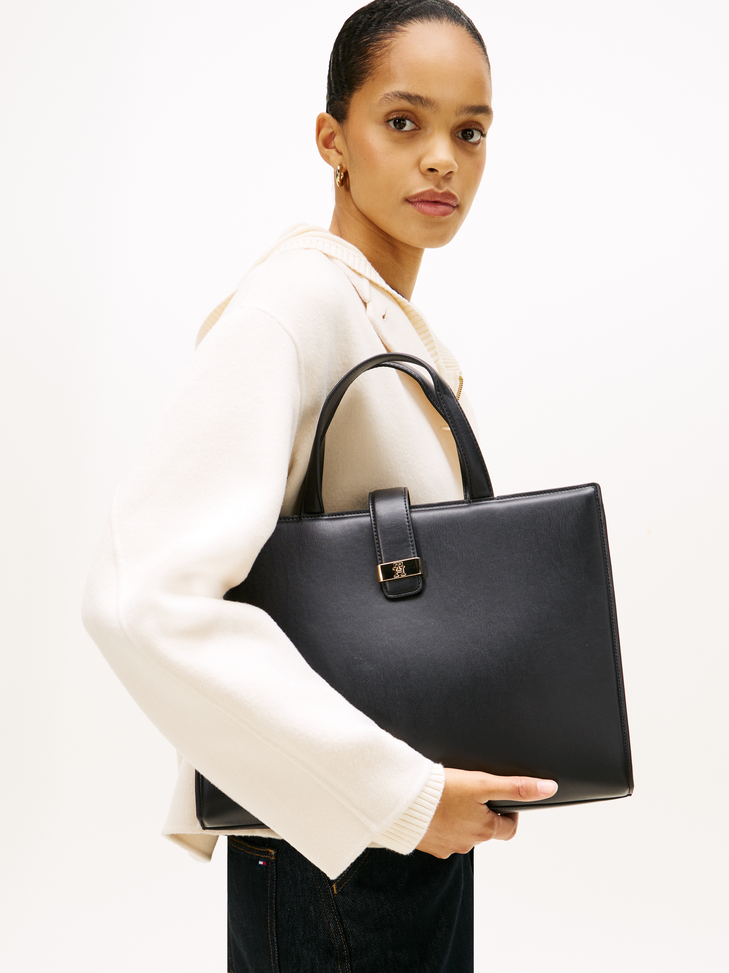 Tommy Hilfiger Satchel »TH HERITAGE SATCHEL« , Damen Tragetasche, Umhängetasche, Schultertasche mit RV-Innentasche