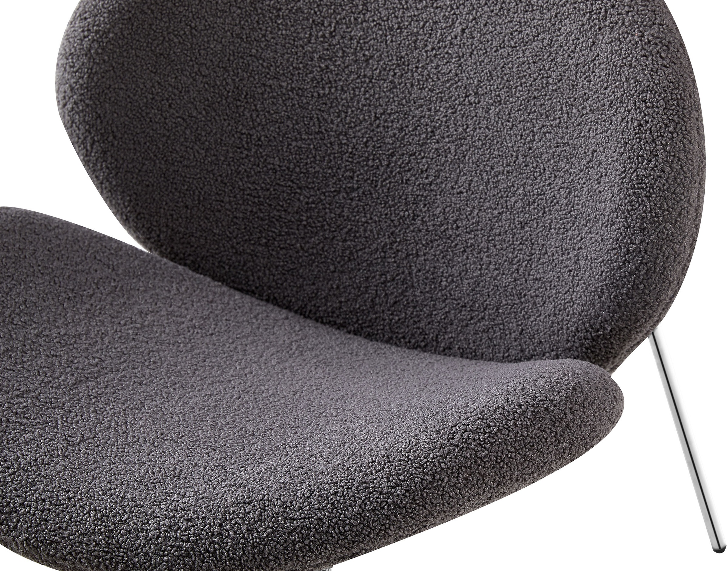 Kayoom Polsterstuhl »Stuhl Jaden 125 2er-Set, im angesagten Stoff mit dem Kräusel-Effekt«, (Set), 2 St., Ästhetisch minimalistisches Design, Bouclé Stoff, breites Sitzen