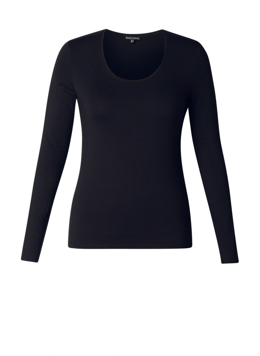 Base Level Curvy Langarmshirt mit Rundhalsausschnitt