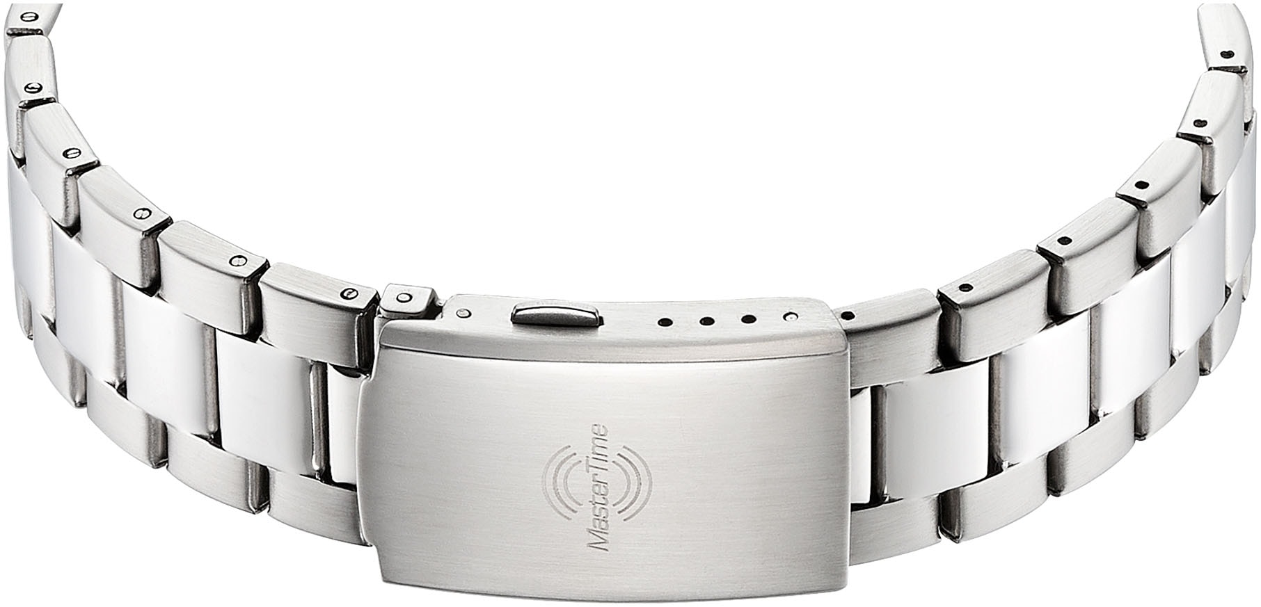 MASTER TIME Funkuhr Quarzuhr, Armbanduhr, Herrenuhr, Edelstahlarmband, analog, digital