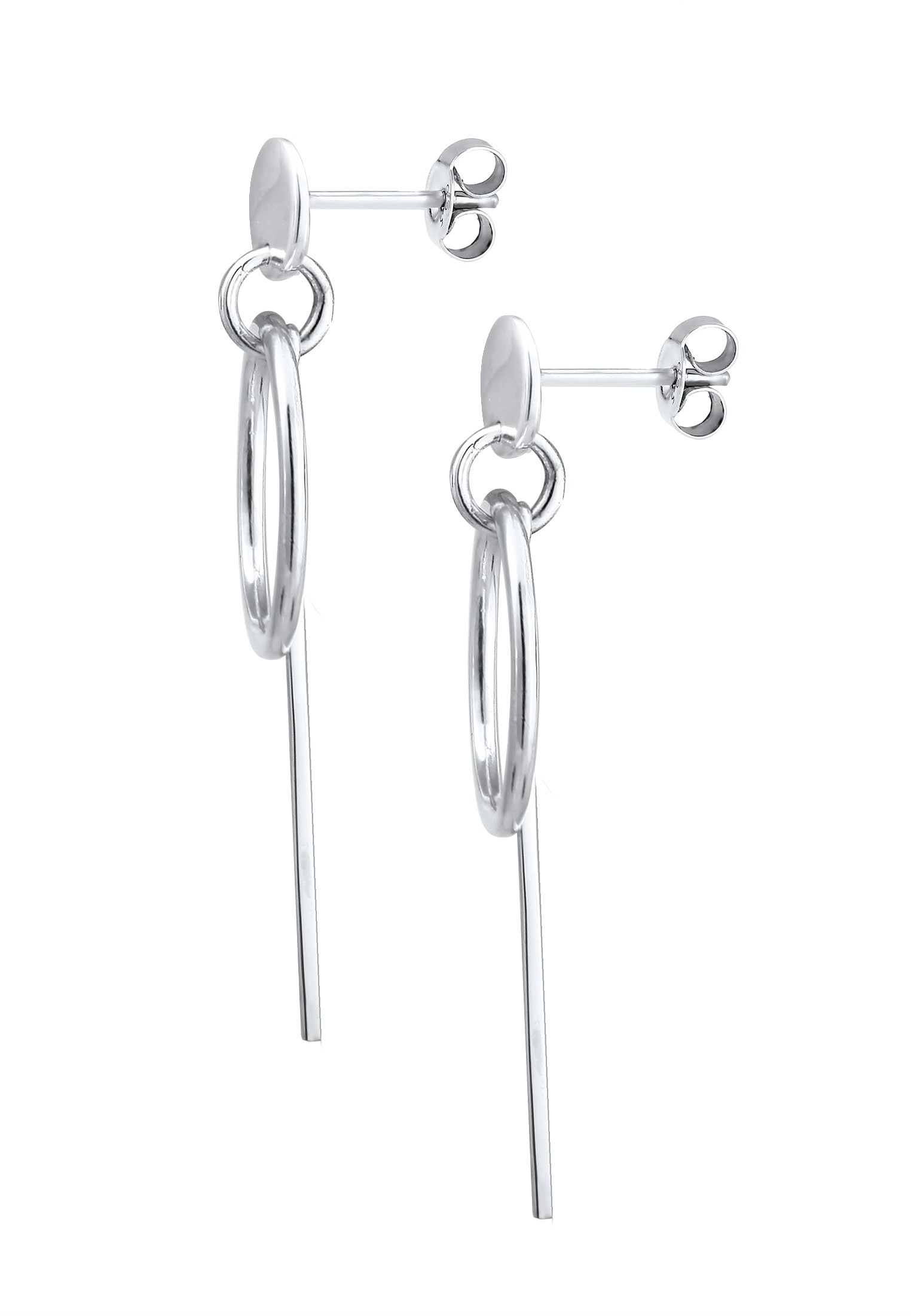 Elli Paar Ohrhänger »Ohrringe Hänger Plättchen Kreis Basic 925 Silber«