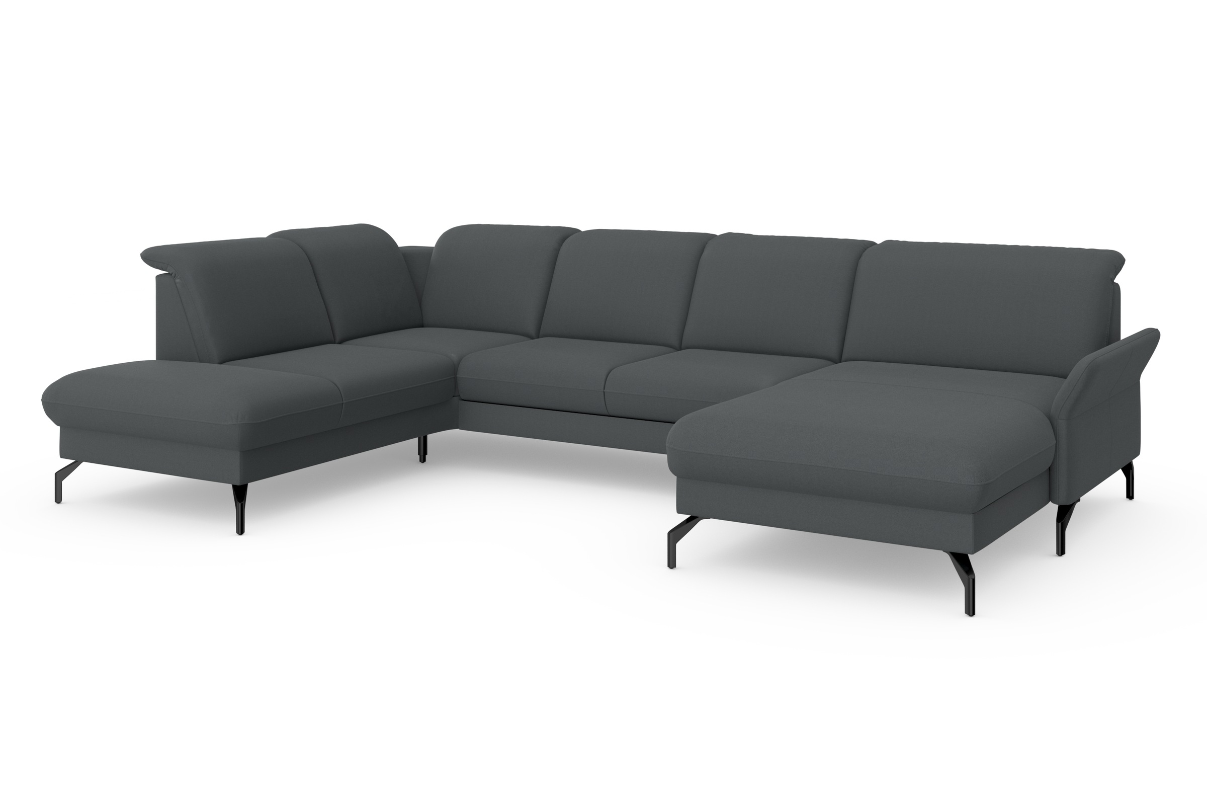 sit&more Wohnlandschaft »Fashion U-Form«, wahlweise mit Kopfteilverstellung, Vorziehsitz, motorisch, Metallfüße
