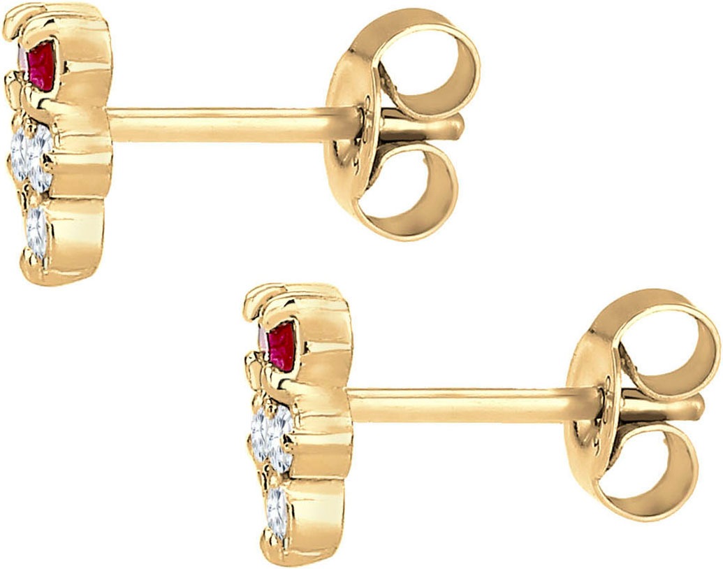 Elli Paar Ohrstecker »Schmuck Geschenk Silber 925 Ohrringe, 0307110518«, mit Rubin (synth.), Glasstein