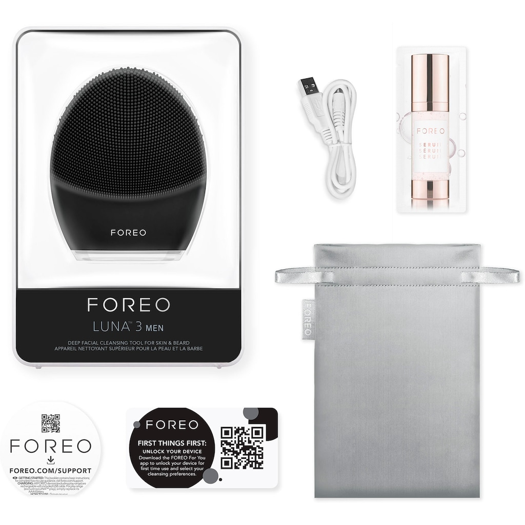 FOREO Elektrische Gesichtsreinigungsbürste »LUNA™ 3 MEN«, Smarte Gesichtsreinigungs- & Massagebürste