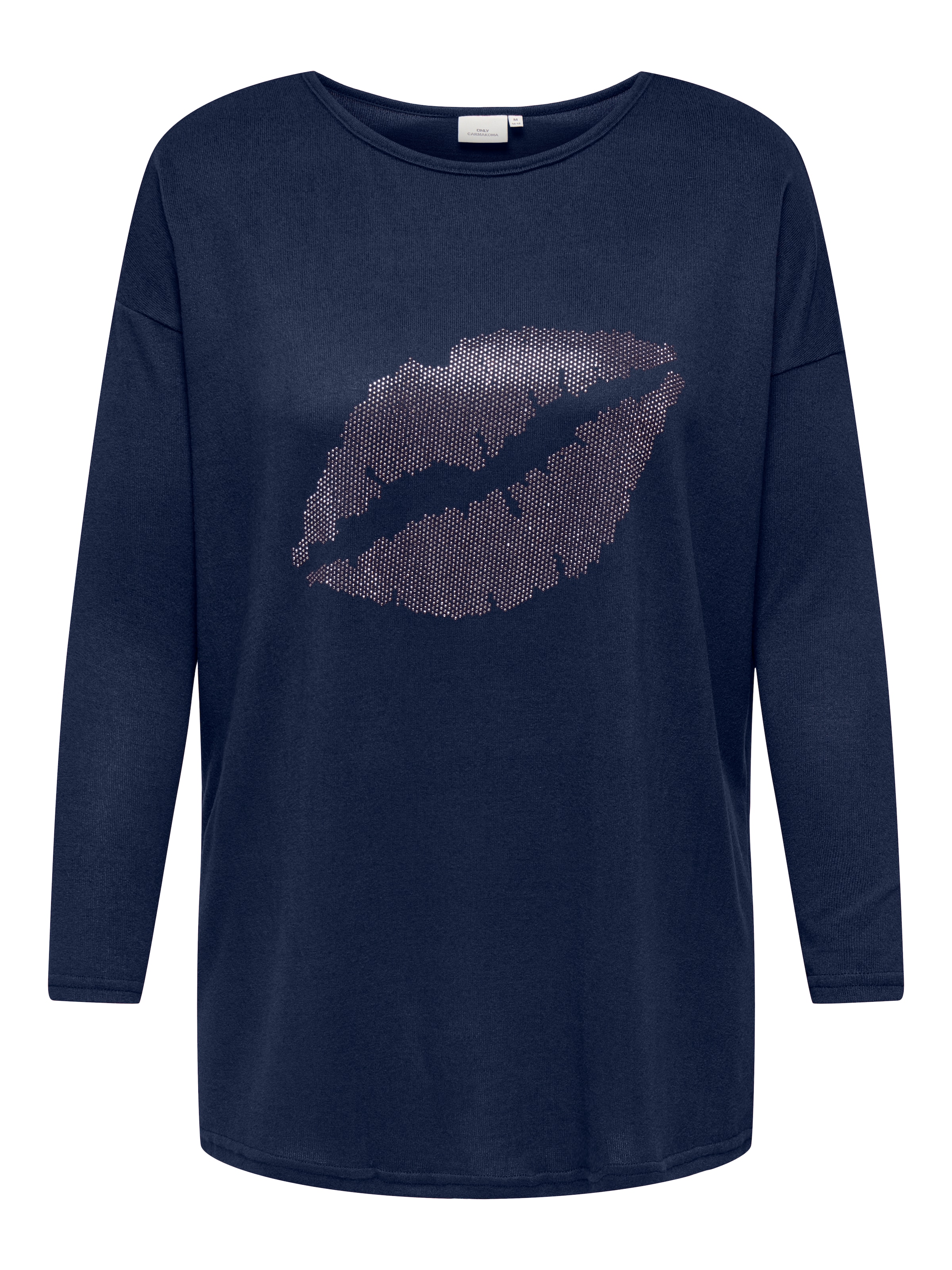 ONLY CARMAKOMA Longshirt »CARALBA LS LONG TOP JRS« mit Glitzernieten