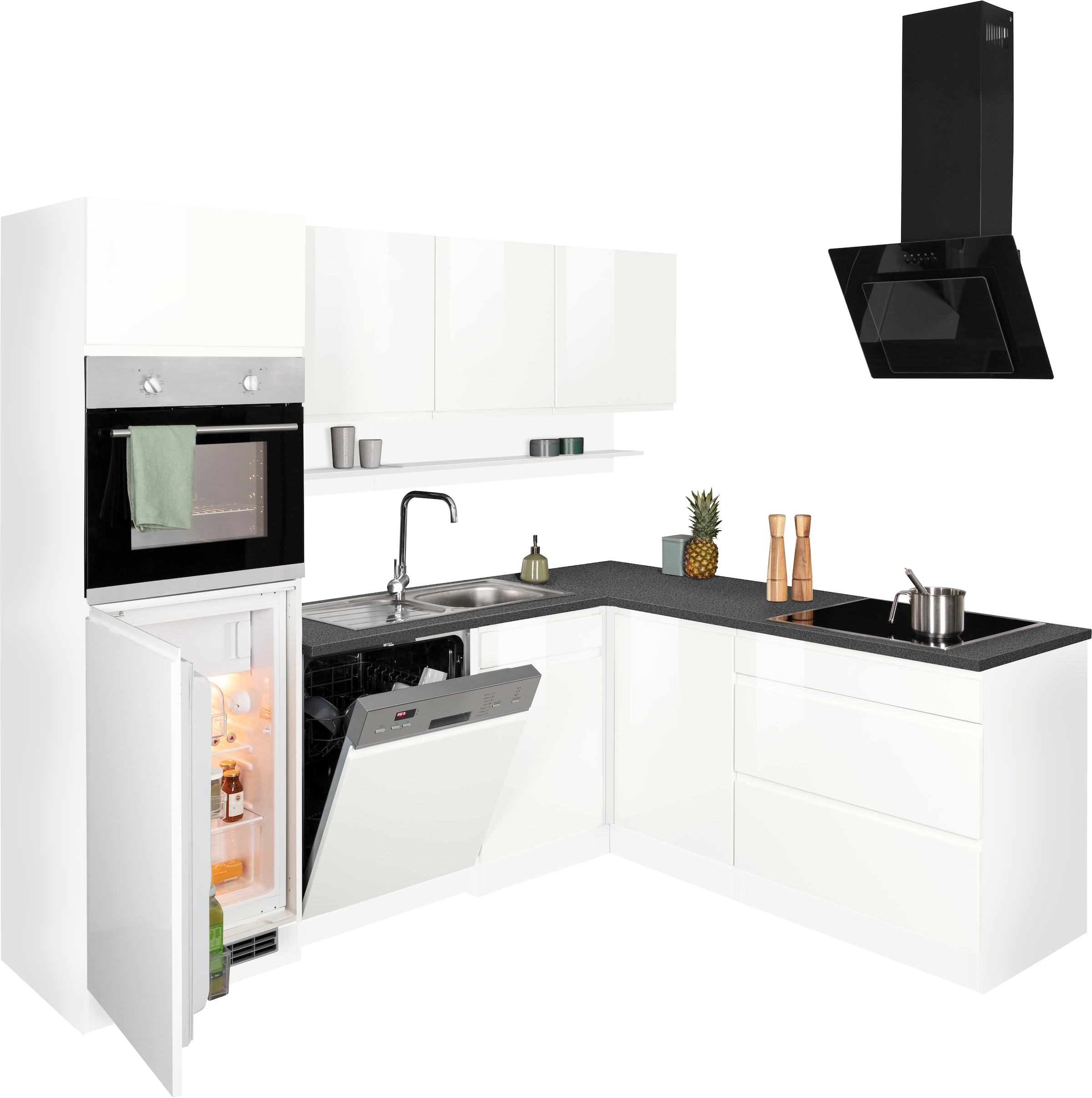 KOCHSTATION Winkelküche »KS-Virginia«, Stellbreite 230/190 cm, wahlweise mit Induktion