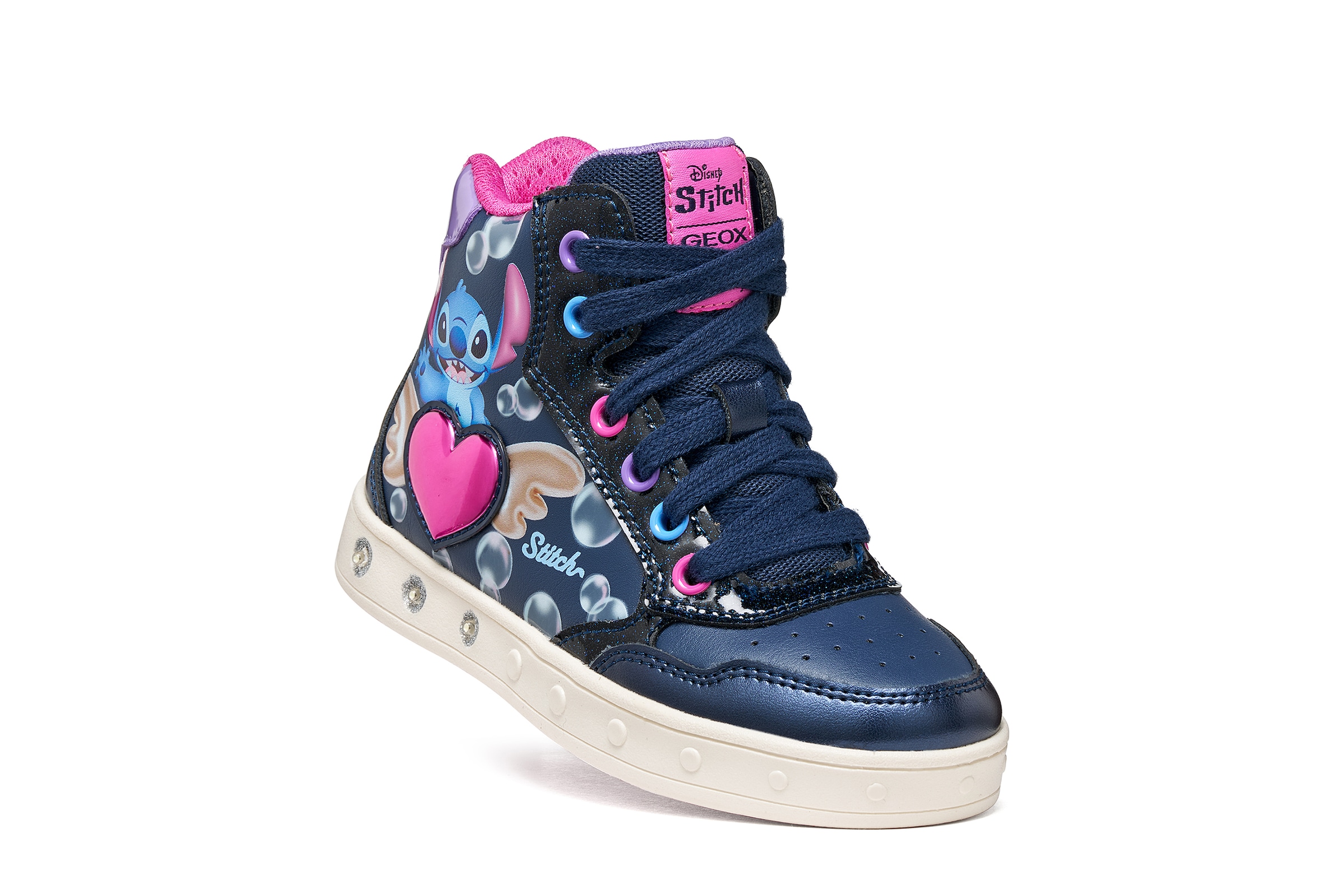 Geox Sneaker »J SKYLIN GIRL«  Schnürboots mit Stitch-Motiv, Größenschablone zum Download