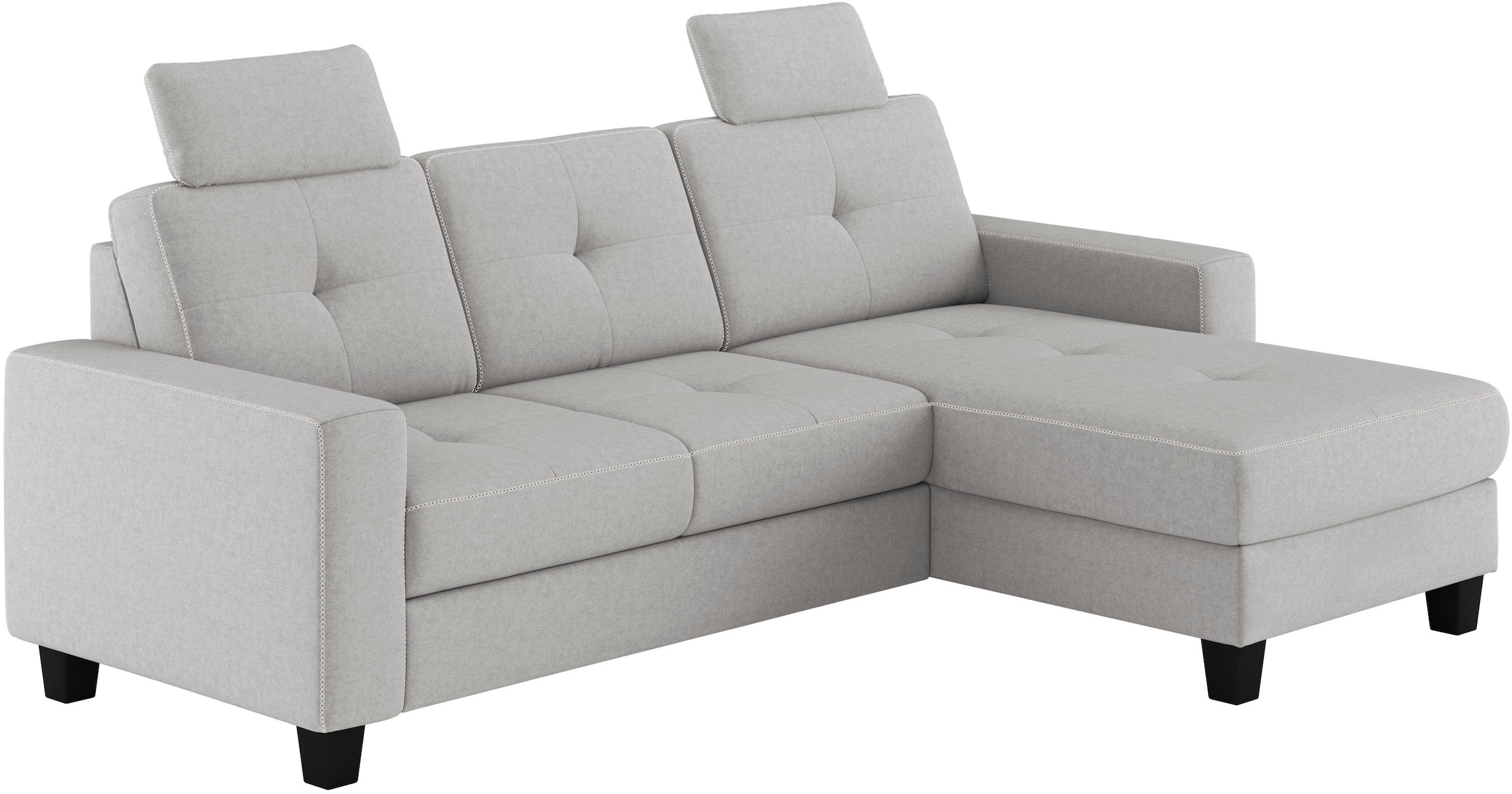 Places of Style Ecksofa »Varese L-Form«, wahlweise mit Bettfunktion und Bettkasten